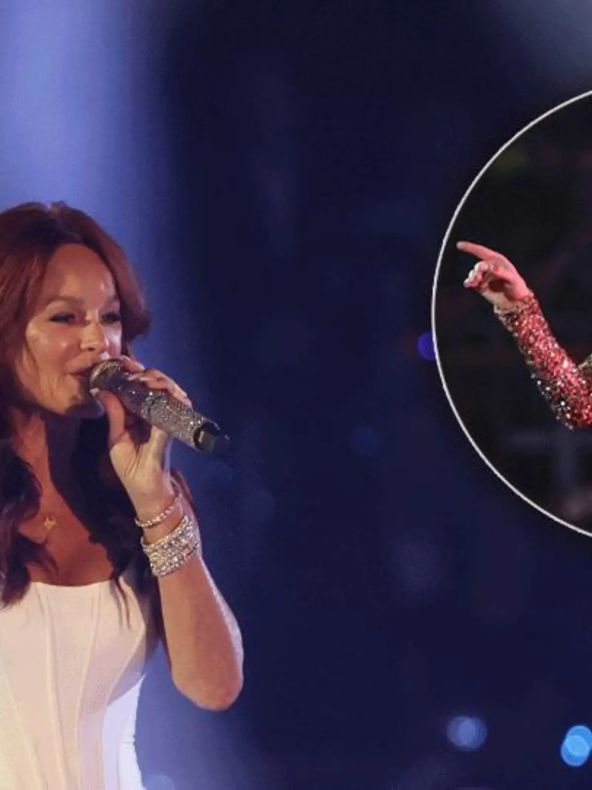Andrea Berg und Helene Fischer bei "Schlagerchampions 2024 - Das grosse Fest der Besten" im Velodrom in Berlin.