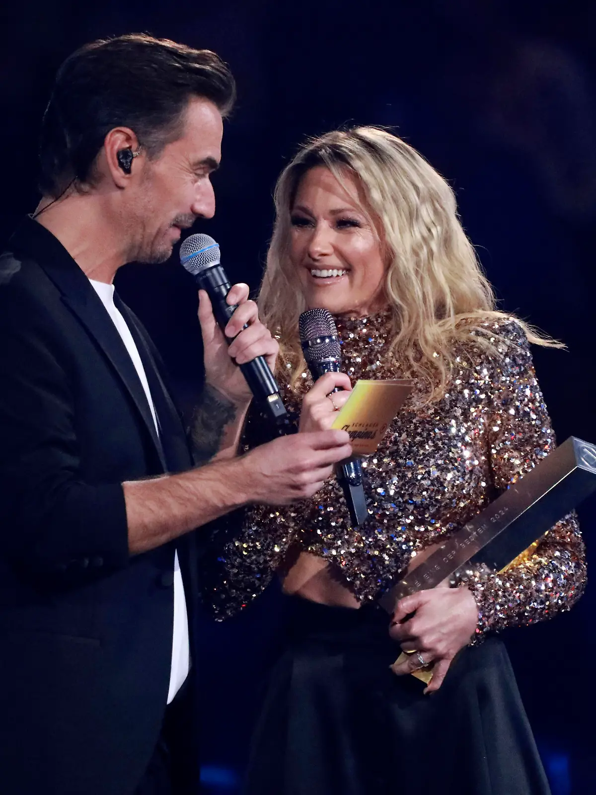 Florian Silbereisen und Helene Fischer in der TV-Show 'Schlagerchampions - Das große Fest der Besten' 2024 im Velodrom. Berlin, 13.01.2024