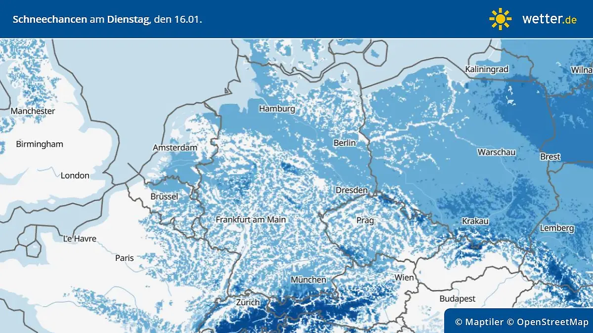 schnee dienstag