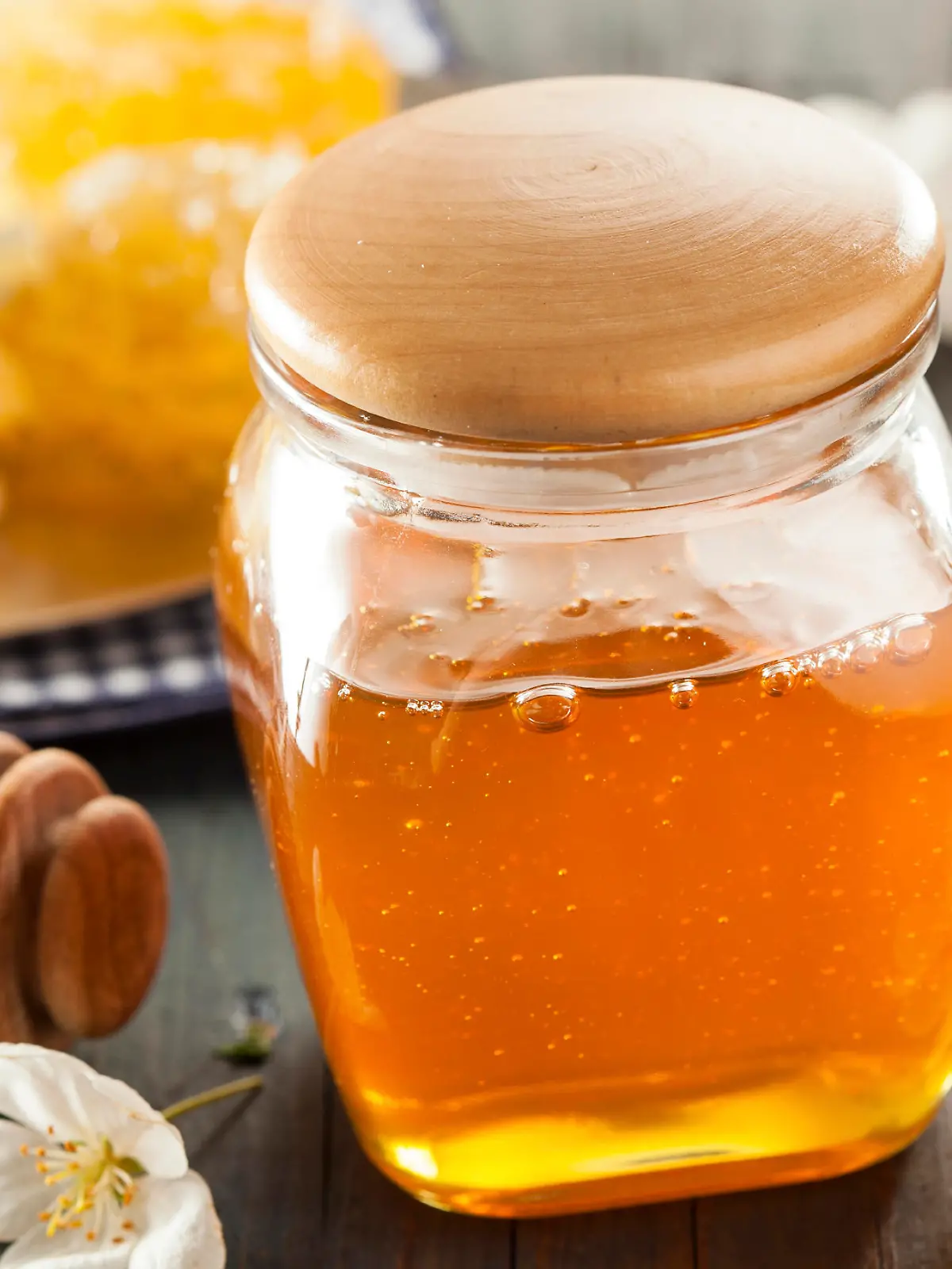 Organic Raw Golden Honey Comb on a Background