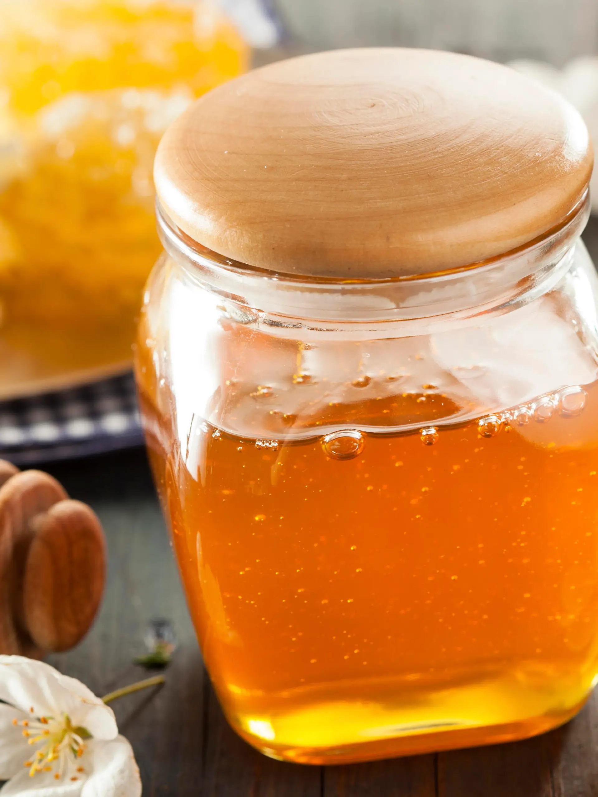 Organic Raw Golden Honey Comb on a Background