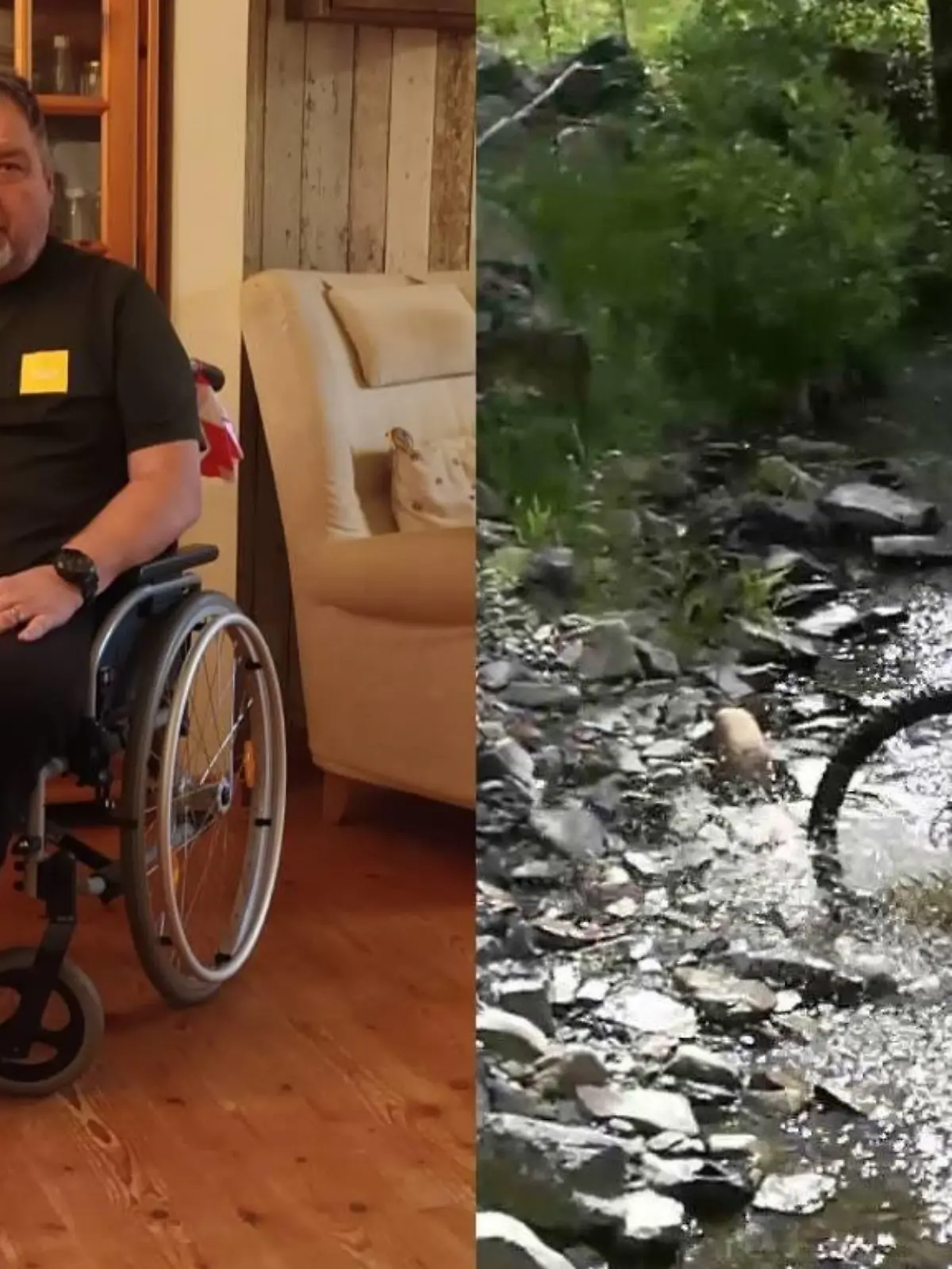 Das Titelbild ist in zwei Bilder aufgeteilt. Rechts sitzt ein Mann in einem Rollstuhl und links fährt der gleiche Mann auf einem Mountainbike.