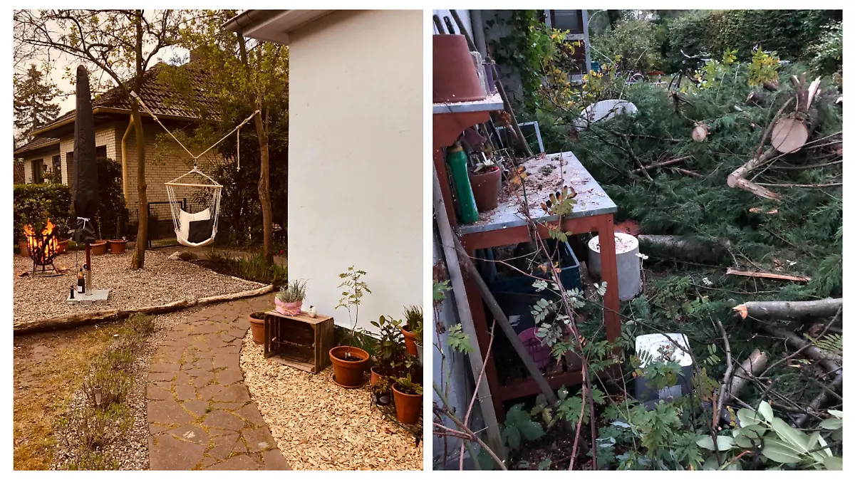Garten im Vorher-Nachher-Vergleich