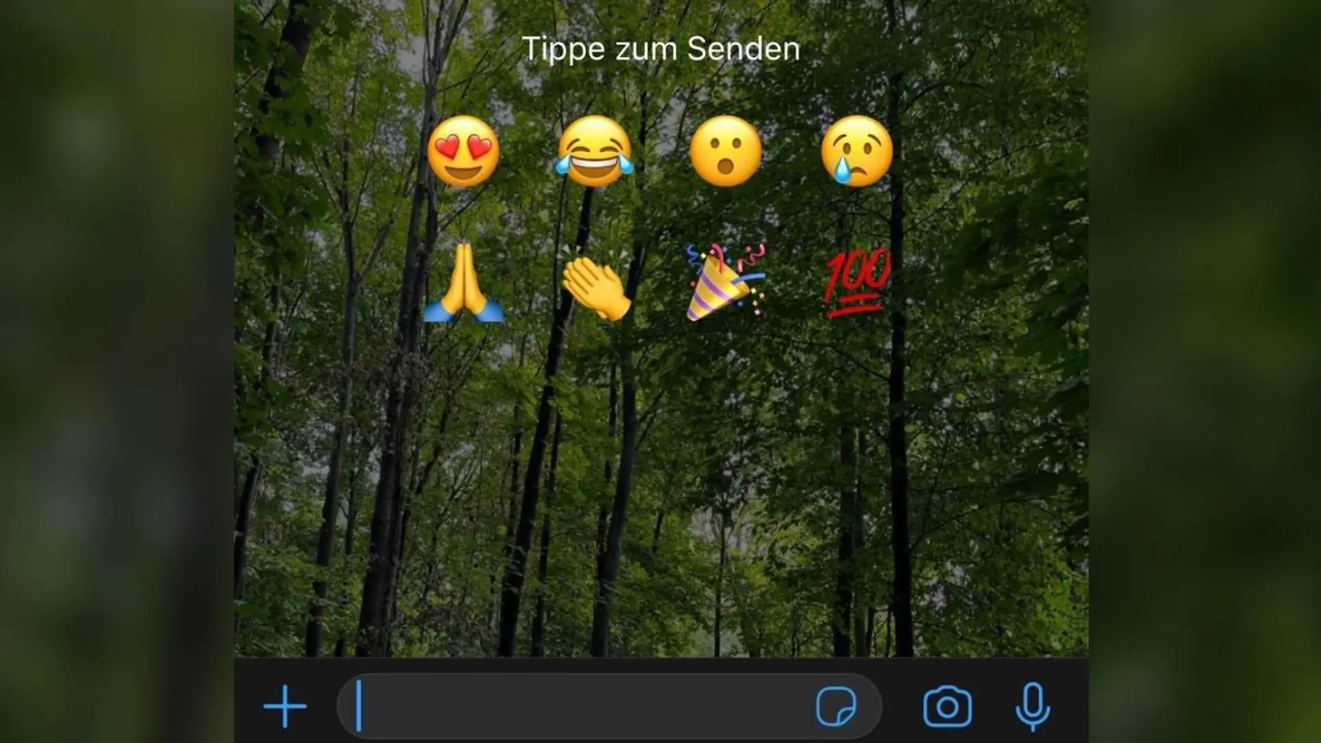 WhatsApp-Status Emoji Reaktion.