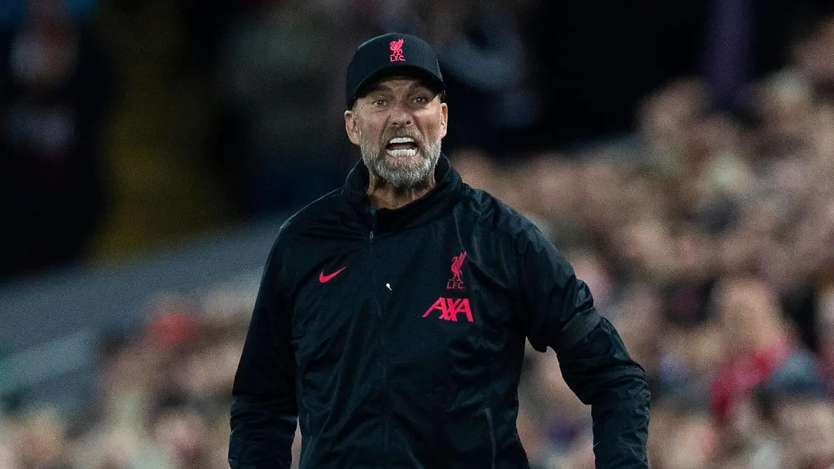 Mandatory Credit: Photo by Kirk O Rourke/Rangers FC/Shutterstock 13437911bu Liverpool manager Jurgen Klopp during the Champions League match at Anfield, Liverpool. Liverpool v Rangers, UEFA Champions League, Group A, Football, Anfield, Liverpool, UK - 04 Oct 2022 EDITORIAL USE ONLY No use with unauthorised audio, video, data, fixture lists, club/league logos or live services. Online in-match use limited to 120 images, no video emulation. No use in betting, games or single club/league/player publications. Liverpool v Rangers, UEFA Champions League, Group A, Football, Anfield, Liverpool, UK - 04 Oct 2022 EDITORIAL USE ONLY No use with unauthorised audio, video, data, fixture lists, club/league logos or live services. Online in-match use limited to 120 images, no video emulation. No use in betting, games or single club/league/player publications. PUBLICATIONxINxGERxSUIxAUTXHUNxGRExMLTxCYPxROMxBULxUAExKSAxONLY Copyright: xKirkxO Rourke/RangersxFC/Shutterstockx 13437911bu 