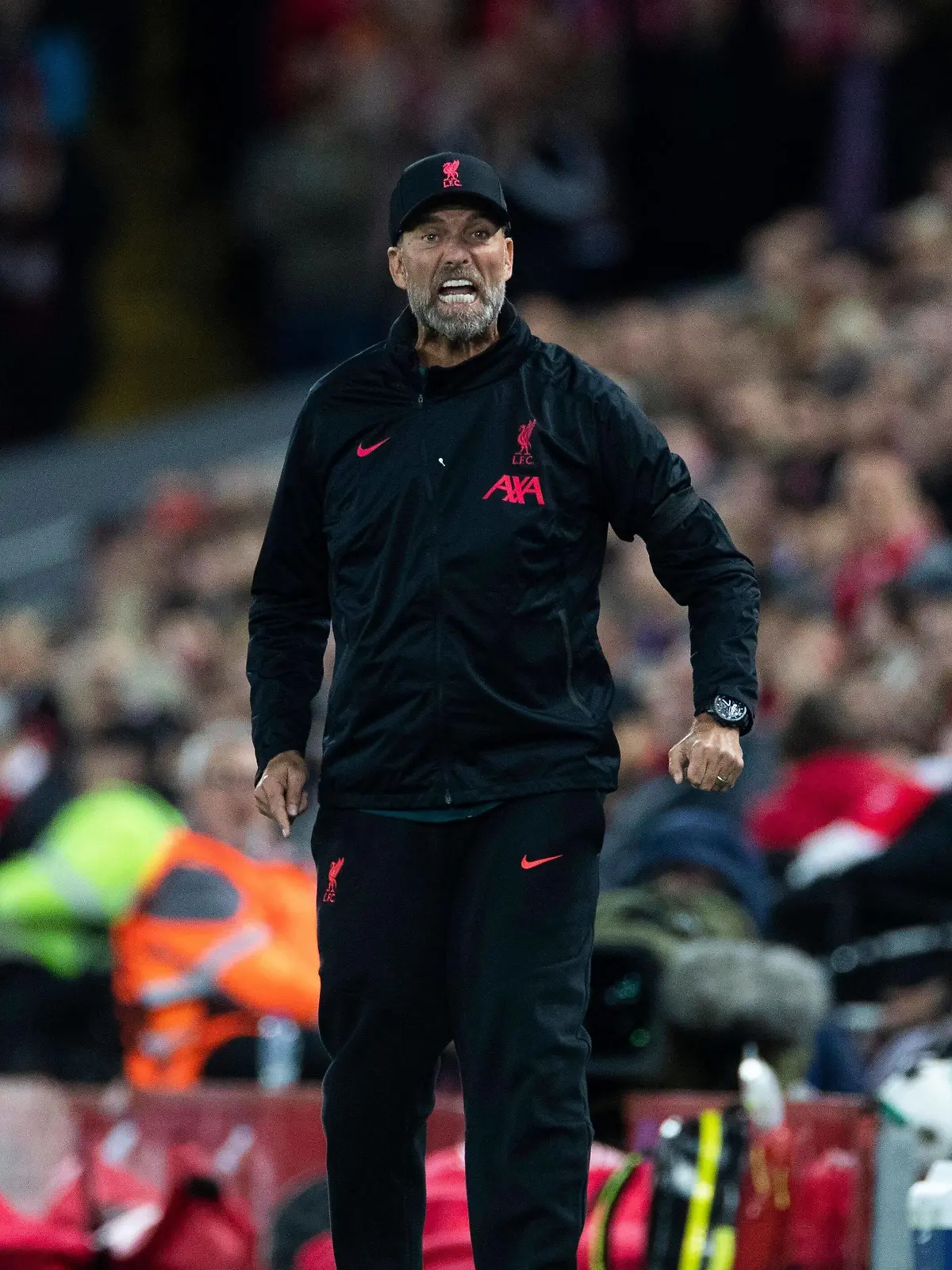 Mandatory Credit: Photo by Kirk O Rourke/Rangers FC/Shutterstock 13437911bu Liverpool manager Jurgen Klopp during the Champions League match at Anfield, Liverpool. Liverpool v Rangers, UEFA Champions League, Group A, Football, Anfield, Liverpool, UK - 04 Oct 2022 EDITORIAL USE ONLY No use with unauthorised audio, video, data, fixture lists, club/league logos or live services. Online in-match use limited to 120 images, no video emulation. No use in betting, games or single club/league/player publications. Liverpool v Rangers, UEFA Champions League, Group A, Football, Anfield, Liverpool, UK - 04 Oct 2022 EDITORIAL USE ONLY No use with unauthorised audio, video, data, fixture lists, club/league logos or live services. Online in-match use limited to 120 images, no video emulation. No use in betting, games or single club/league/player publications. PUBLICATIONxINxGERxSUIxAUTXHUNxGRExMLTxCYPxROMxBULxUAExKSAxONLY Copyright: xKirkxO Rourke/RangersxFC/Shutterstockx 13437911bu 