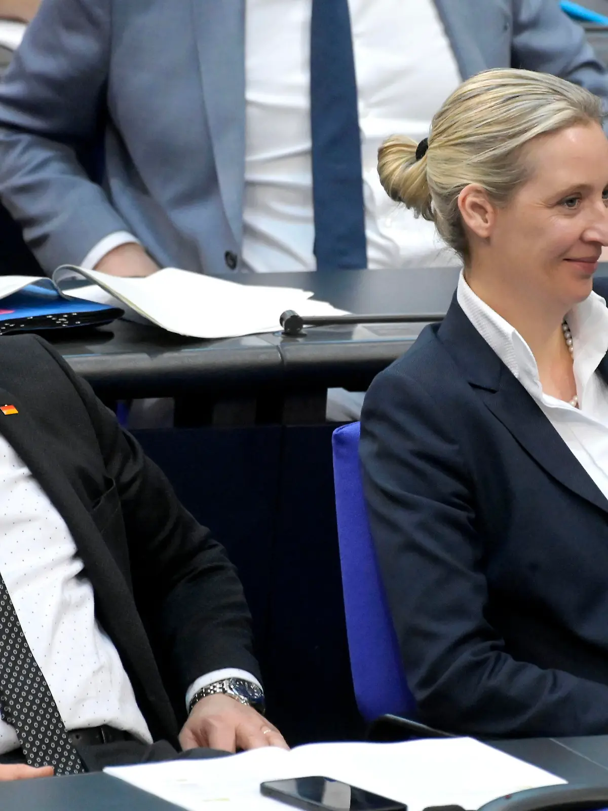 Tino Chrupalla und Alice Weidel in der 146. Sitzung des Deutschen Bundestages im Reichstagsgebäude. Berlin, 17.01.2024