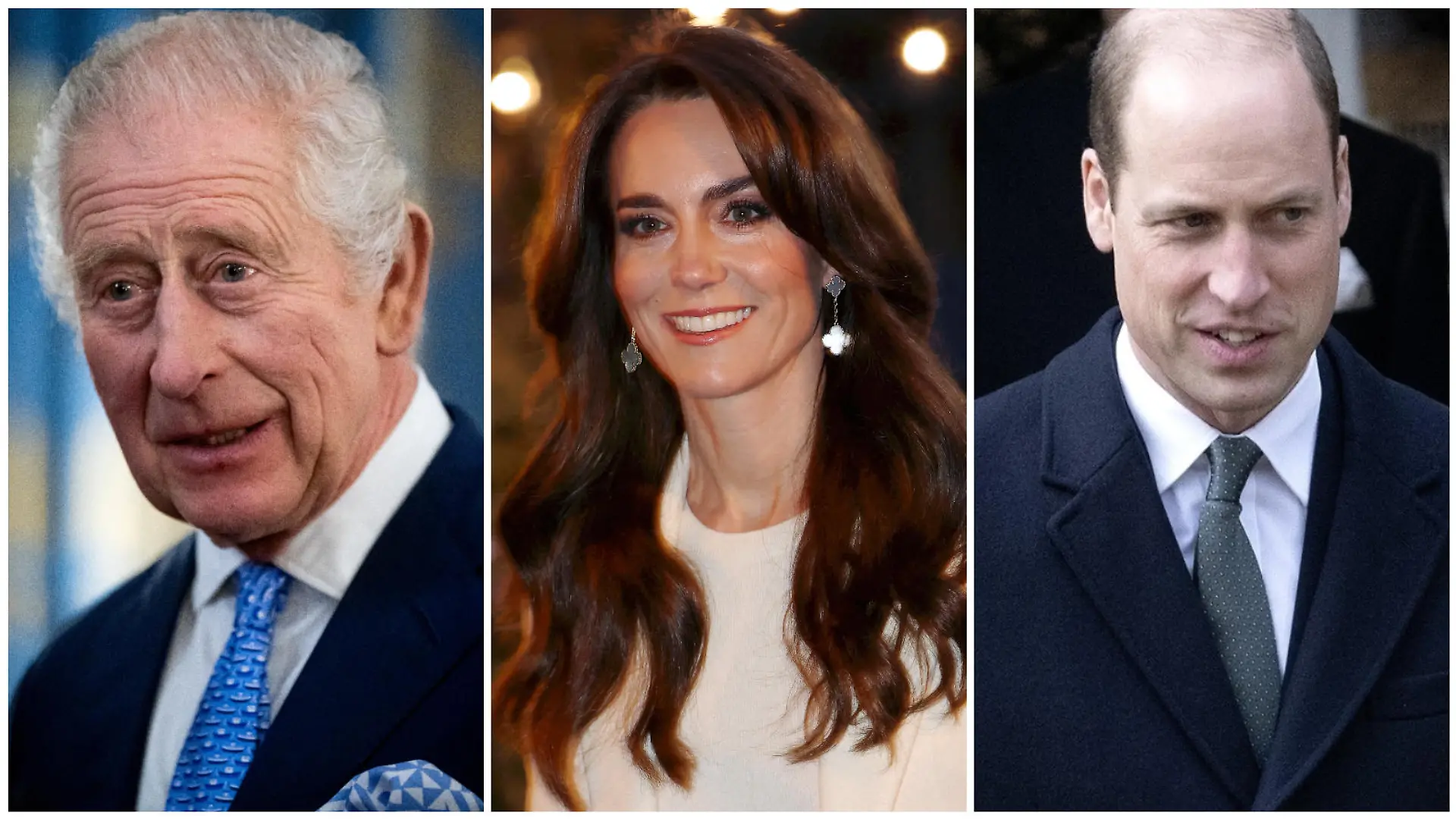 König Charles, Prinzessin Kate und Prinz William (Collage)