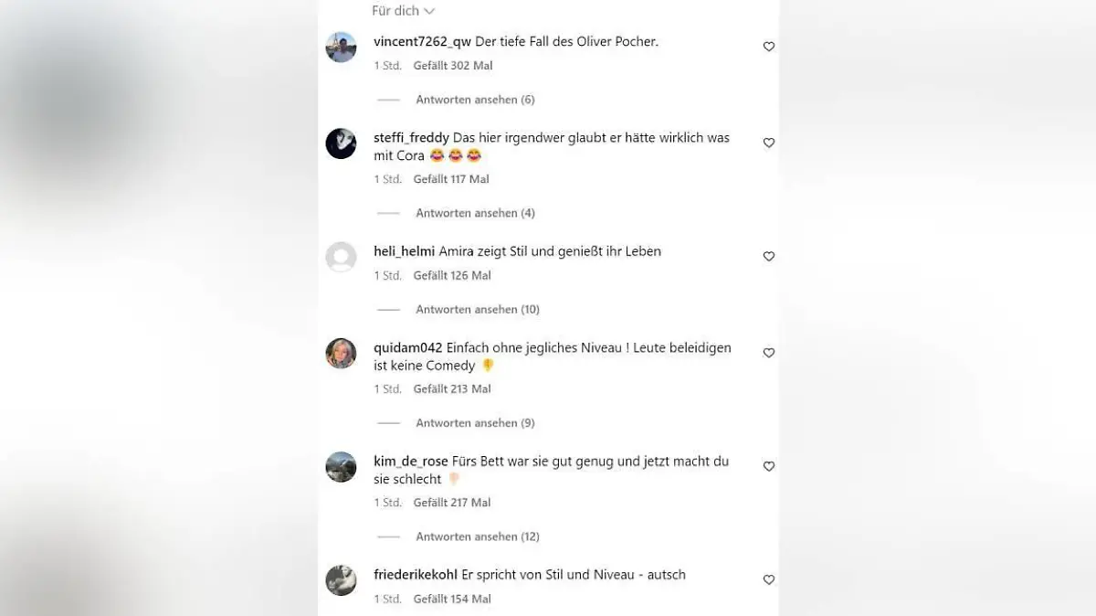 So reagieren einige Fans unter Pochers Video.