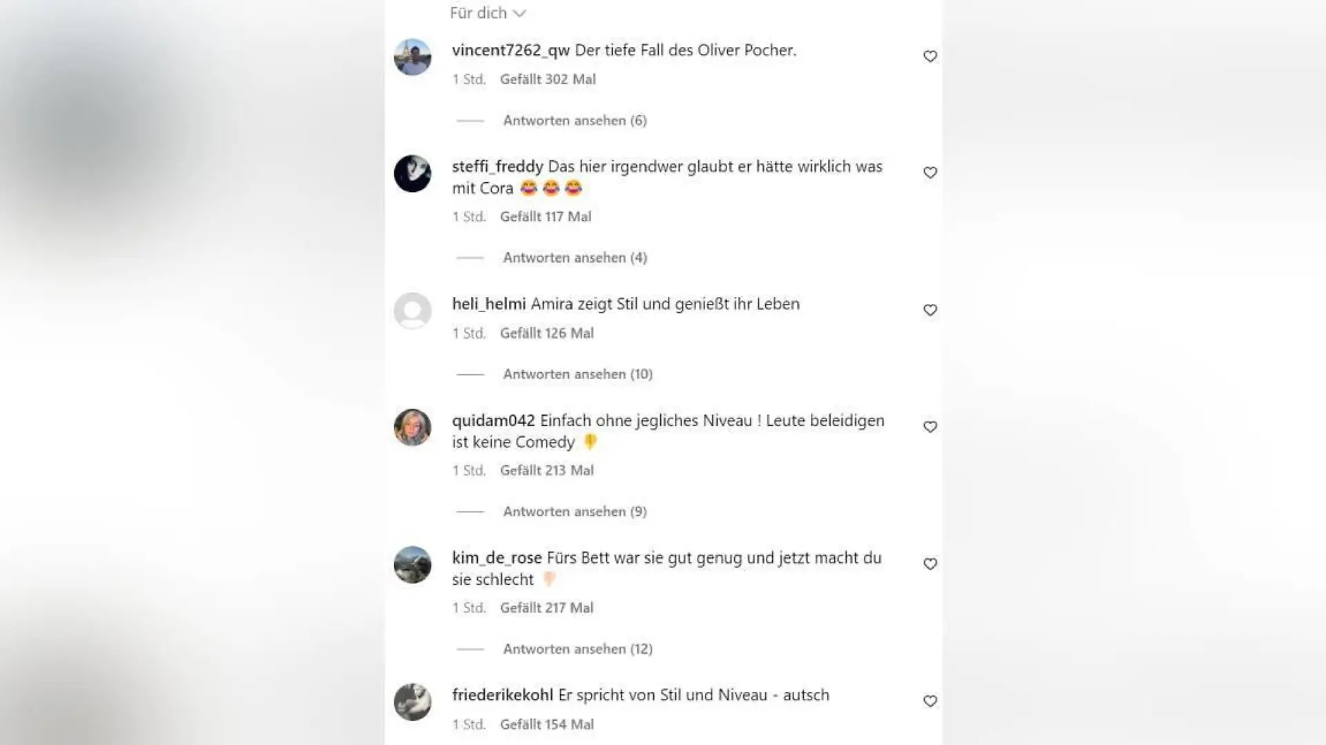 So reagieren einige Fans unter Pochers Video.