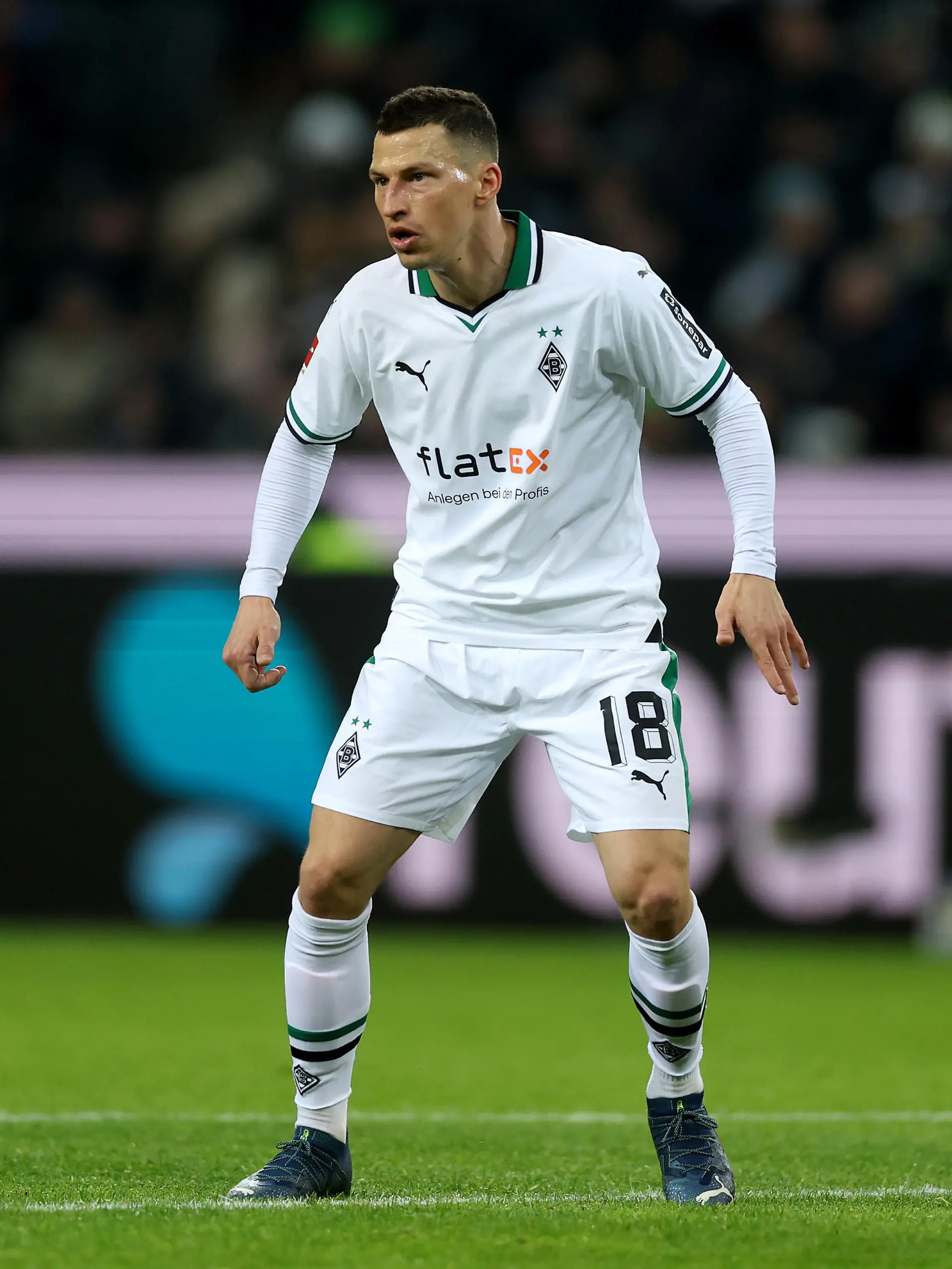 MOENCHENGLADBACH, GERMANY - JANUARY 21: Stefan Lainer of Borussia Moenchengladbach is seen during the Bundesliga match between Borussia Mönchengladbach and FC Augsburg at Borussia Park Stadium on January 21, 2024 in Moenchengladbach, Germany. (Photo by Lars Baron/Getty Images)