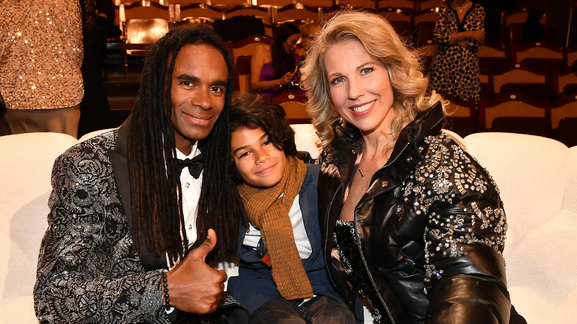 Fab Morvan, Stella und Sohn Sacha / Verleihung des Bayerischen Filmpreis / Party / Preisträger / Prinzregenten Theater / München / 19. Januar 2024 *** Fab Morvan, Stella and son Sacha Bavarian Film Award Party Award Winner Prinzregenten Theater Munich 19 January 2024