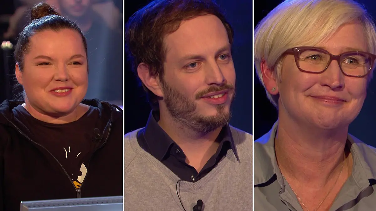 Herzlichen Glückwunsch! Natascha Kapfer, Thomas Meinders und Suzanne Muller erspielen bei Günther Jauchs „Wer wird Millionär?“ jeweils einen fünfstelligen Betrag.