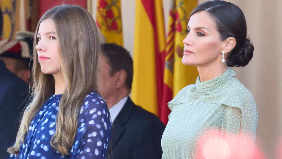 12-10-2022 Madrid Princess Sofia and Queen Letizia attend the military parade during the Dia de la Hispanidad, the national day, at Paseo de la Castellana in Madrid. No Spain PUBLICATIONxINxGERxSUIxAUTxONLY Copyright: xPPEx