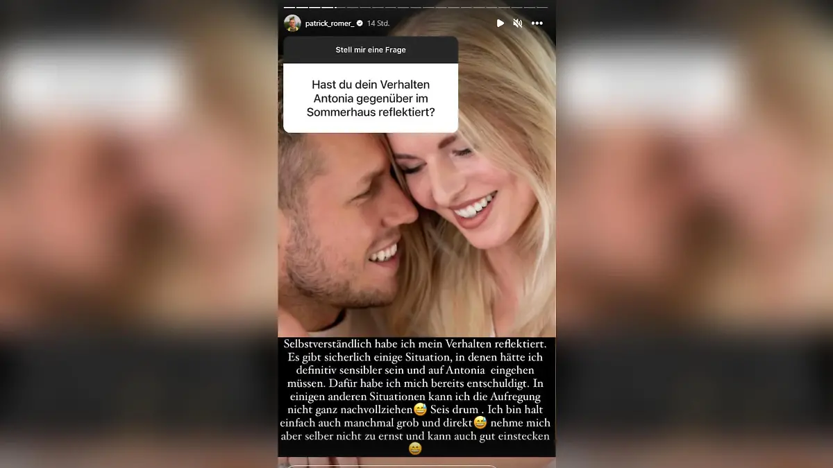 Sommerhaus-Sieger Patrick Romer stellt sich auf seinem Instagram-Kanal mutig Fanfragen.