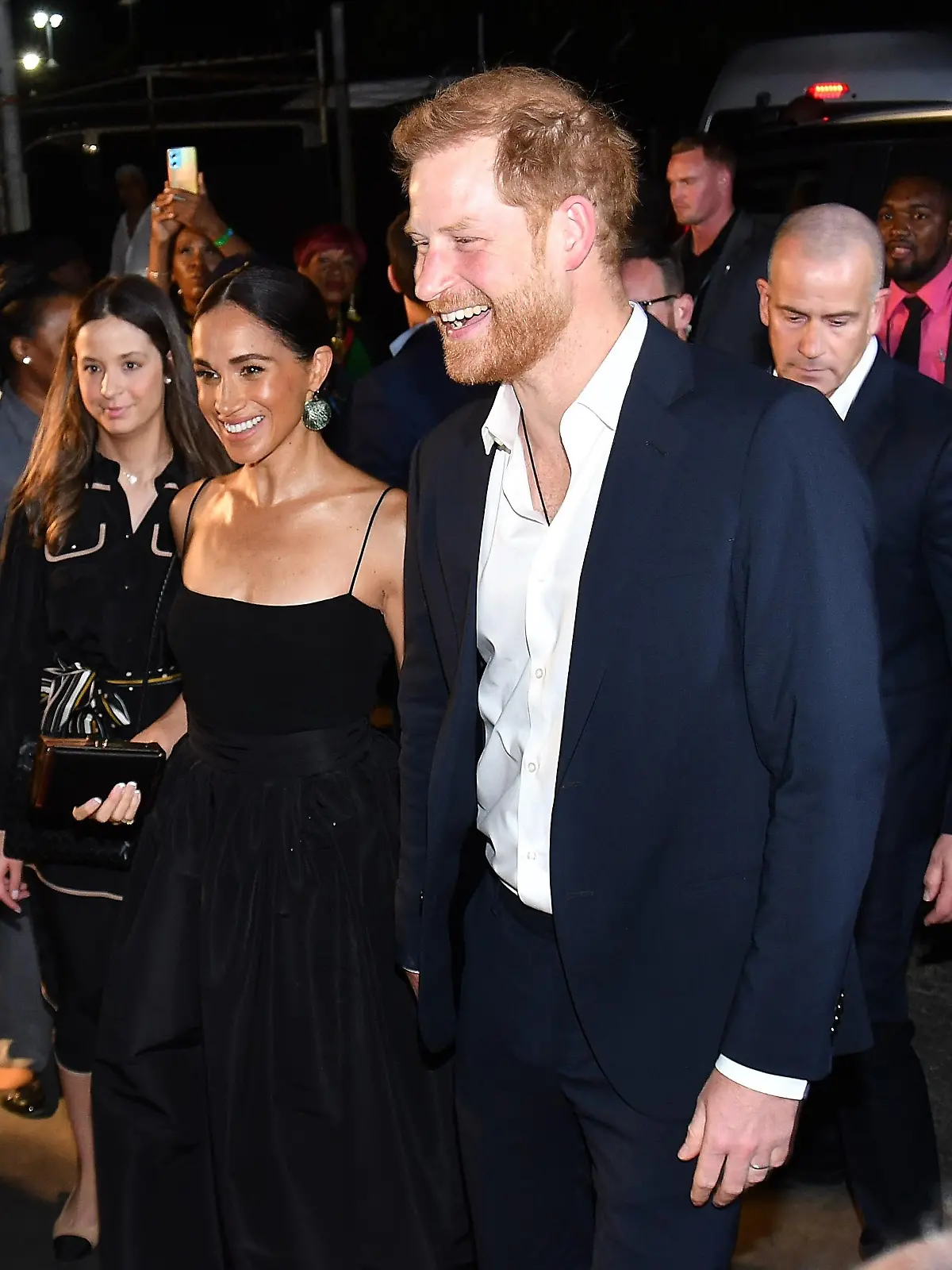 BGUK_2824267 - KINGSTON, JAMAICA - Prince Harry and his wife, Meghan Markle made a surprise appearance at the world premiere of Bob Marley: One Love on Tuesday, January 23, 2024, in Jamaica as King Charles prepares for a prostate operation and Kate Middleton is a week into her hospital stay.
Pictured: Prince Harry, Meghan Markle
BACKGRID UK 23 JANUARY 2024 

 