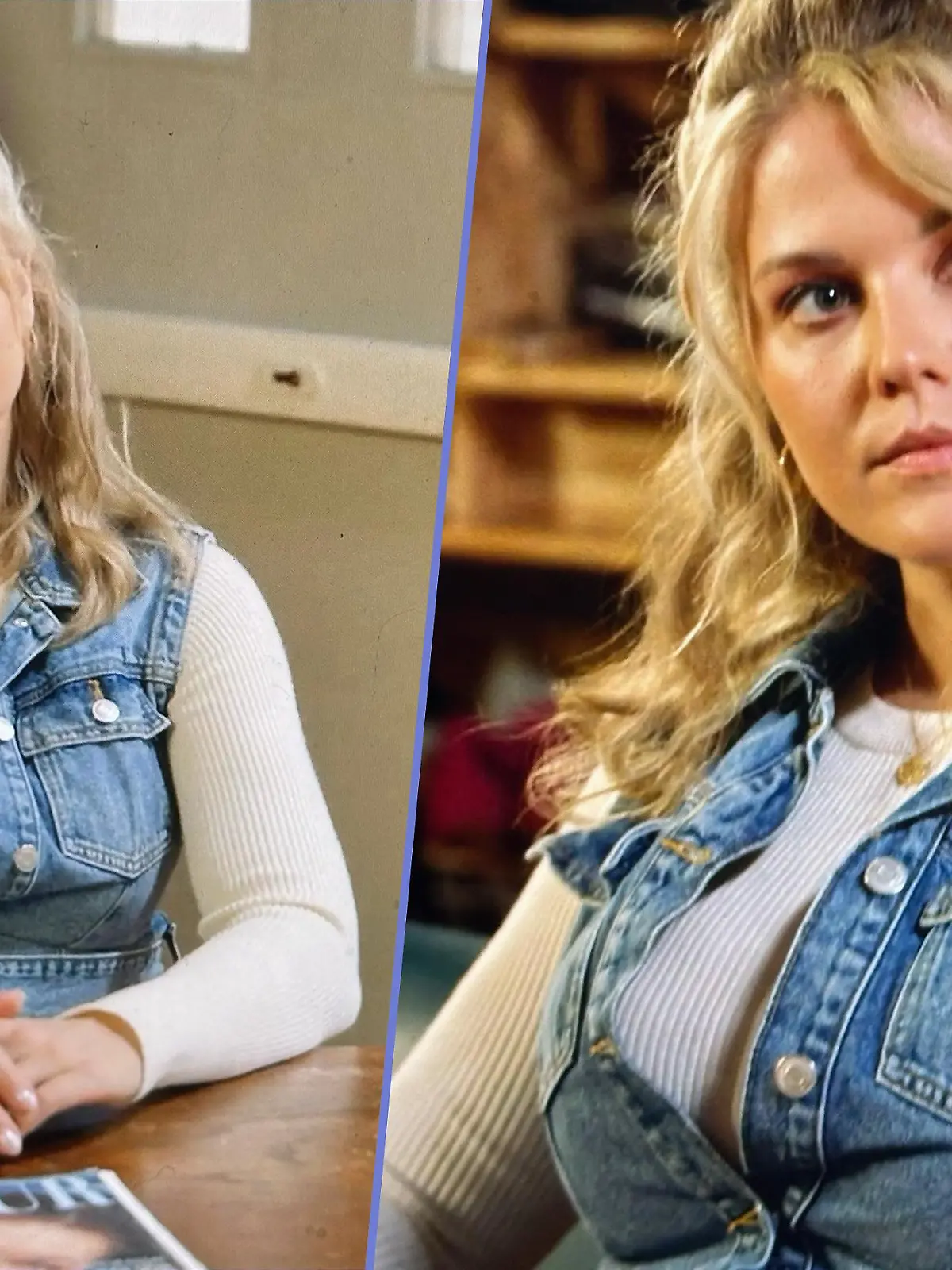Alicias Jeanskleid in Blau zum Nachshoppen.