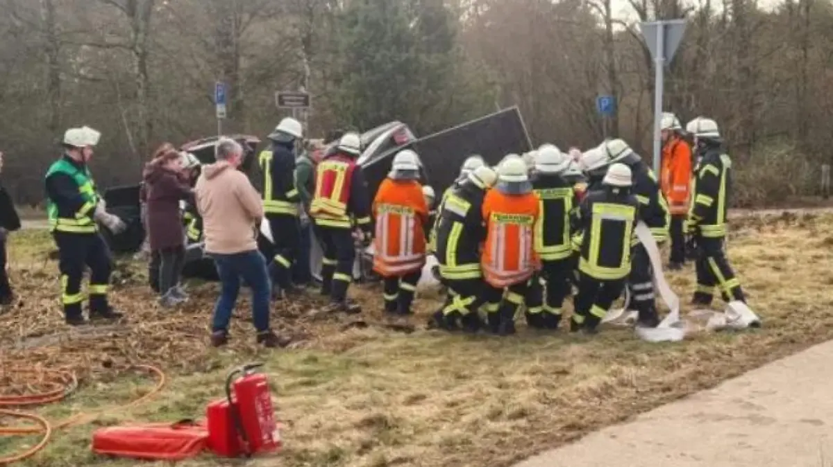 Mit vereinten Kräften können die Retter das verletzte Pferd befreien.
