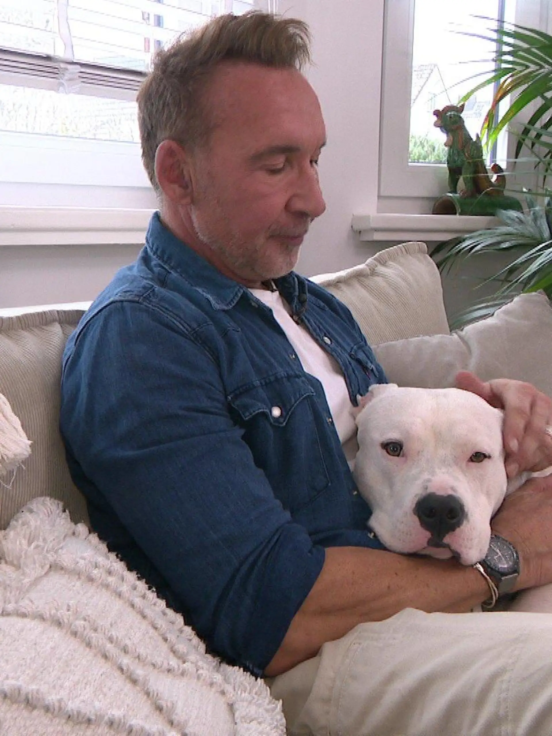 Jochen Bendel ist selbst Herrchen von American Staffordshire Terrier Snoopy.