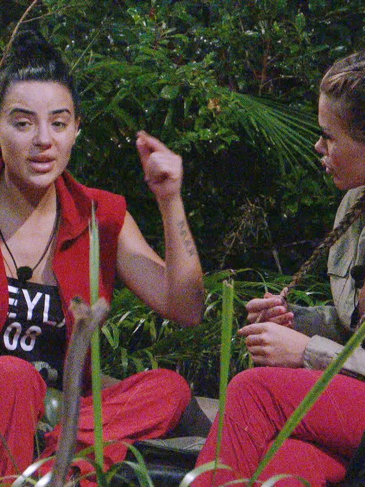 ACHTUNG: SPERRFRIST FÜR ALLE MEDIEN BIS ZUM SHOWENDE, FREITAG, 26.01.2024, 24:00 UHR !!!  Tag 8 im Camp. Leyla Lahouar (l.) kündigt Kim Virginia die Freundschaft.

+++ Die Verwendung des sendungsbezogenen Materials ist nur mit dem Hinweis und Verlinkung auf RTL+ gestattet. +++