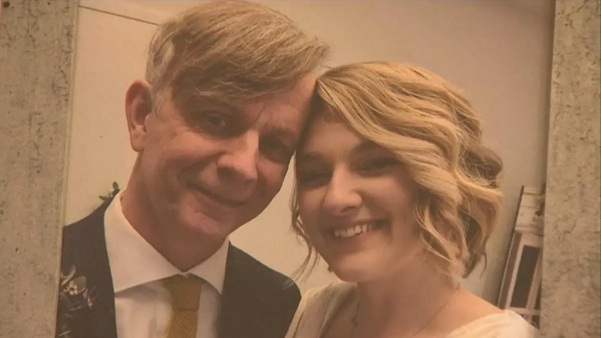 Jamie und Sarah Freeman bei ihrer Hochzeit