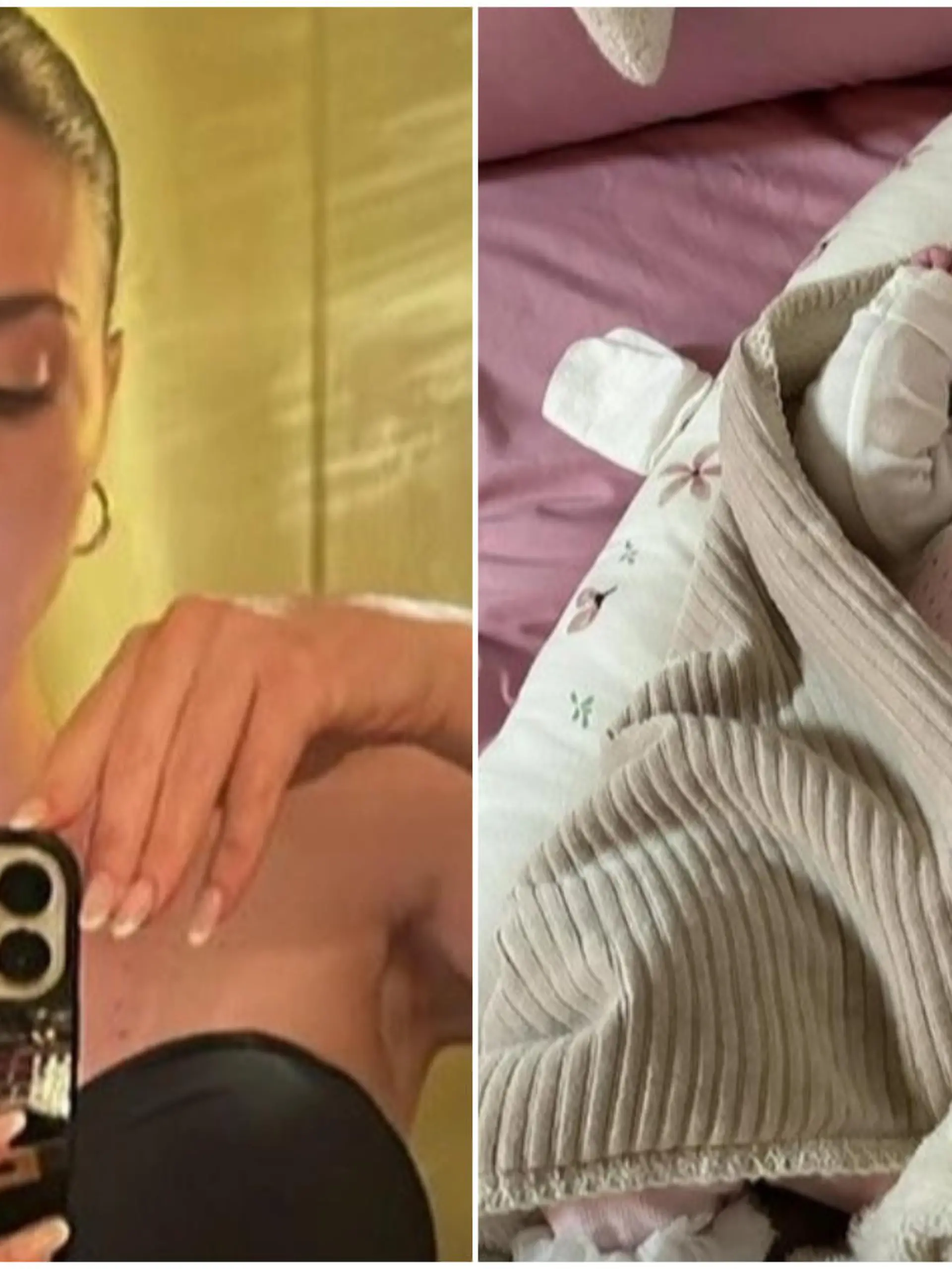 Ann-Kathrin Götze und Tochter Gioia (Collage)