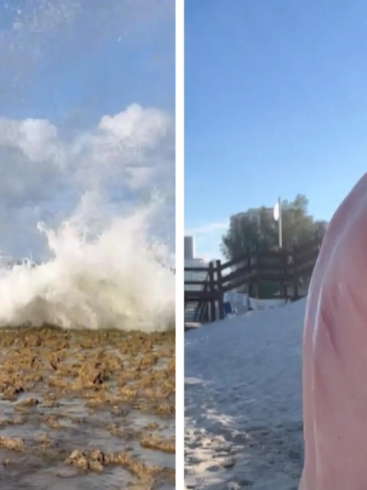 Ein Erinnerungsfoto gehört für viele zum Urlaub einfach dazu. Allerdings sollte das Foto schön werden - und nicht schmerzhaft. Dieser Mann hat die Kraft der Wellen an der Küste definitiv unterschätzt - und wird über die Felsen geschleudert.