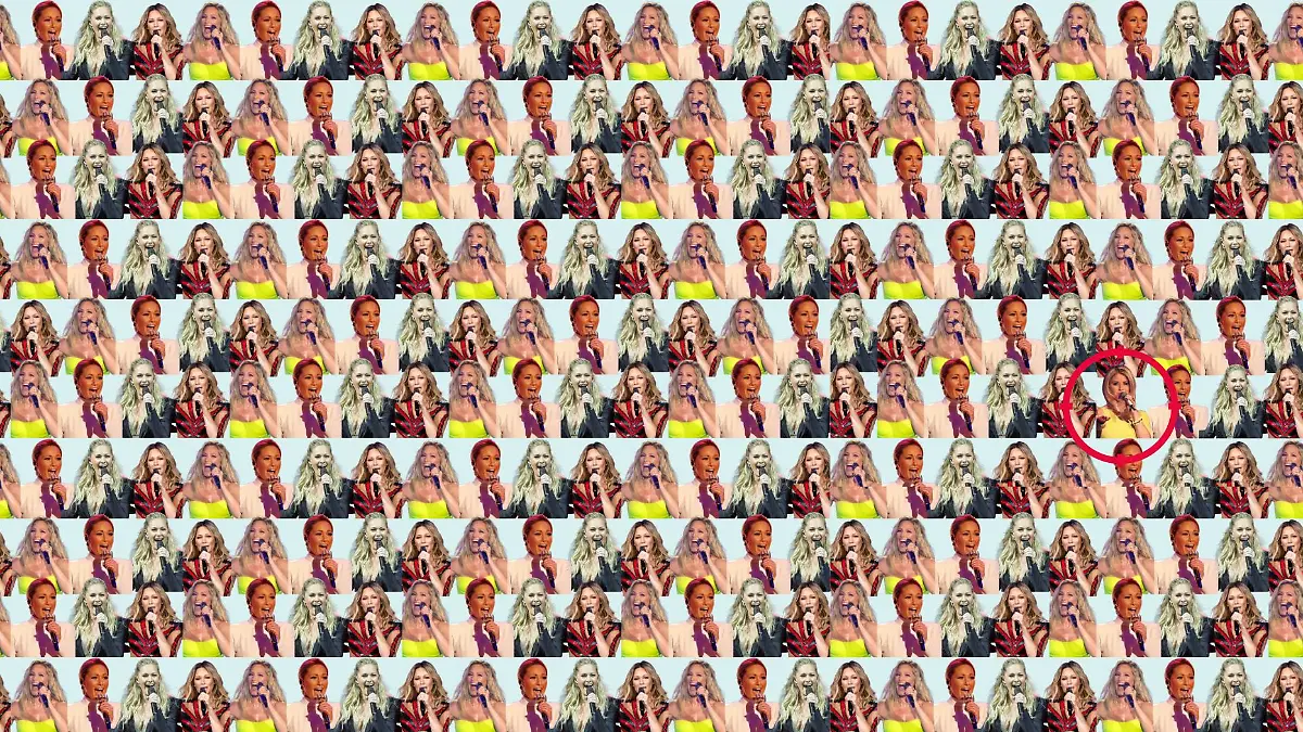 Aha! Beatrice Egli hat sich mittig auf der rechten Bildseite reingemogelt.