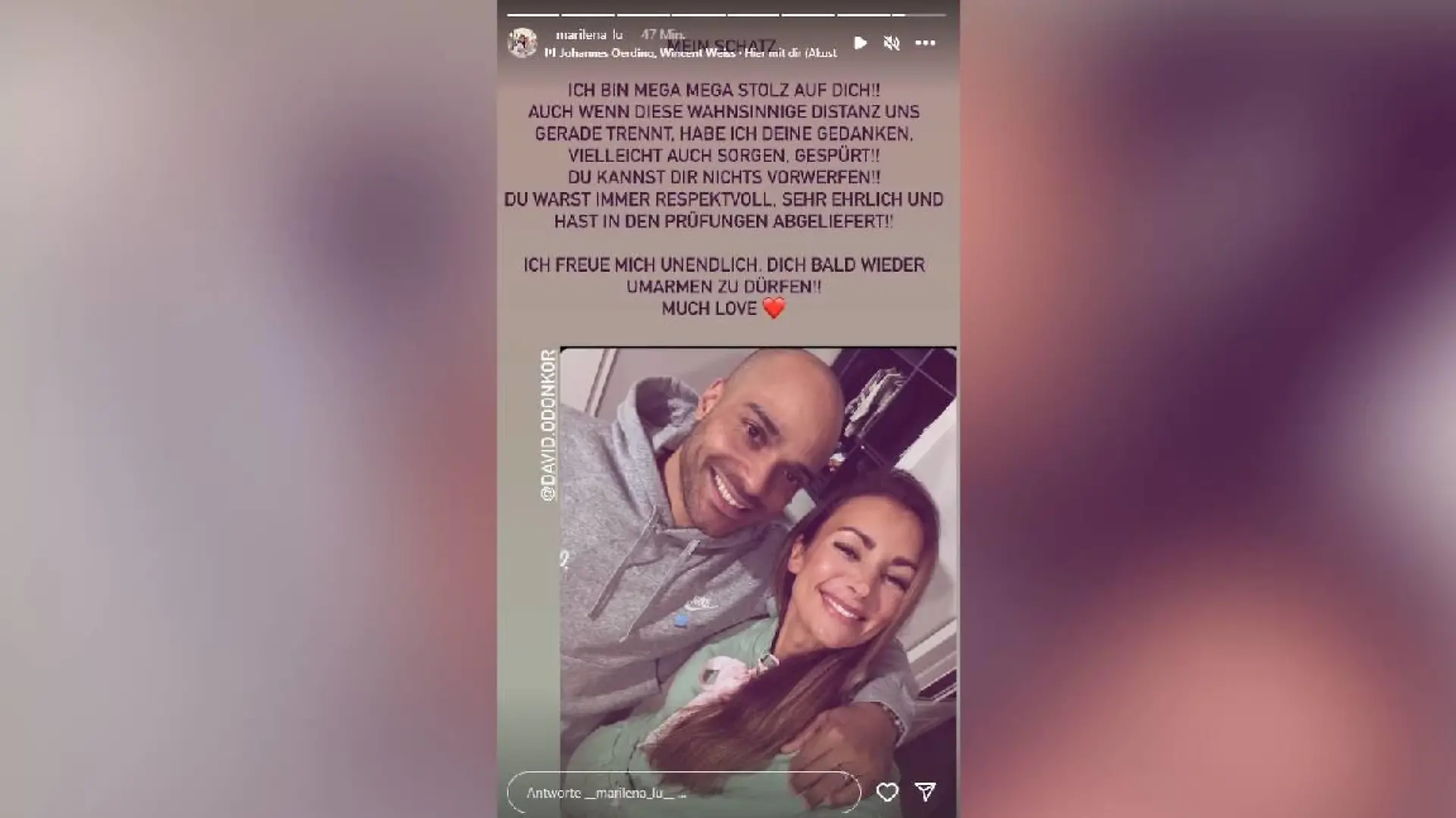 An Tag 11 ist das Dschungelcamp-Abenteuer für David Odonkor leider schon wieder vorbei. Seine Freundin Marilena Grabowski ist trotzdem mächtig stolz auf ihn!