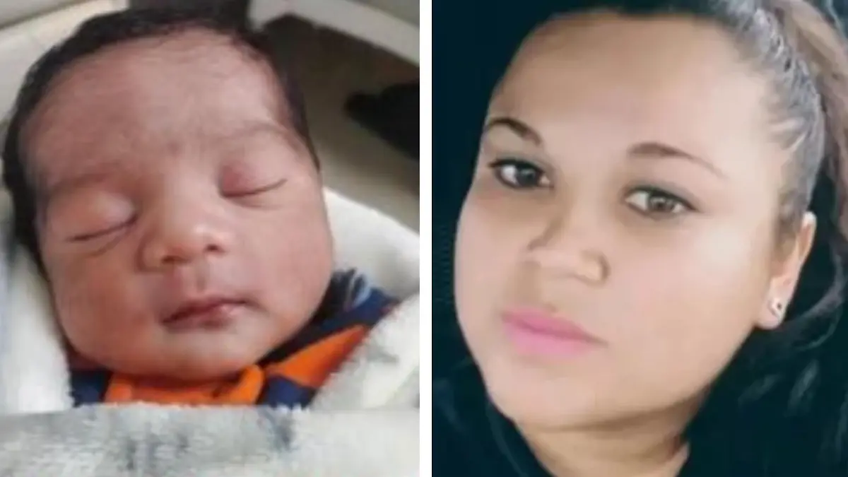 as Amber Alert-Poster des in der Stadt Pachuca gestohlenen Babys.