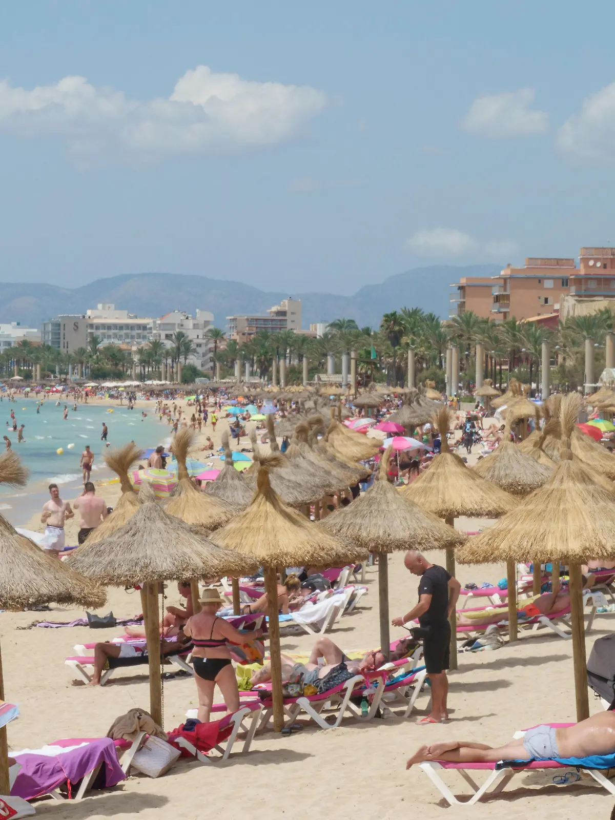 Strandszene an der Playa de Palma und Bucht von Palma im Sommer 2023 - Standabschnit SArenalStrandszene an der Playa de Palma und Bucht von Palma im Sommer 2023 - Standabschnit SArenal, Palma Mallorca Spanien Playa de Palma *** Beach scene at the Playa de Palma and Bay of Palma in summer 2023 Stand section SArenal Beach scene at the Playa de Palma and Bay of Palma in summer 2023 Stand section SArenal, Palma Mallorca Spain Playa de Palma