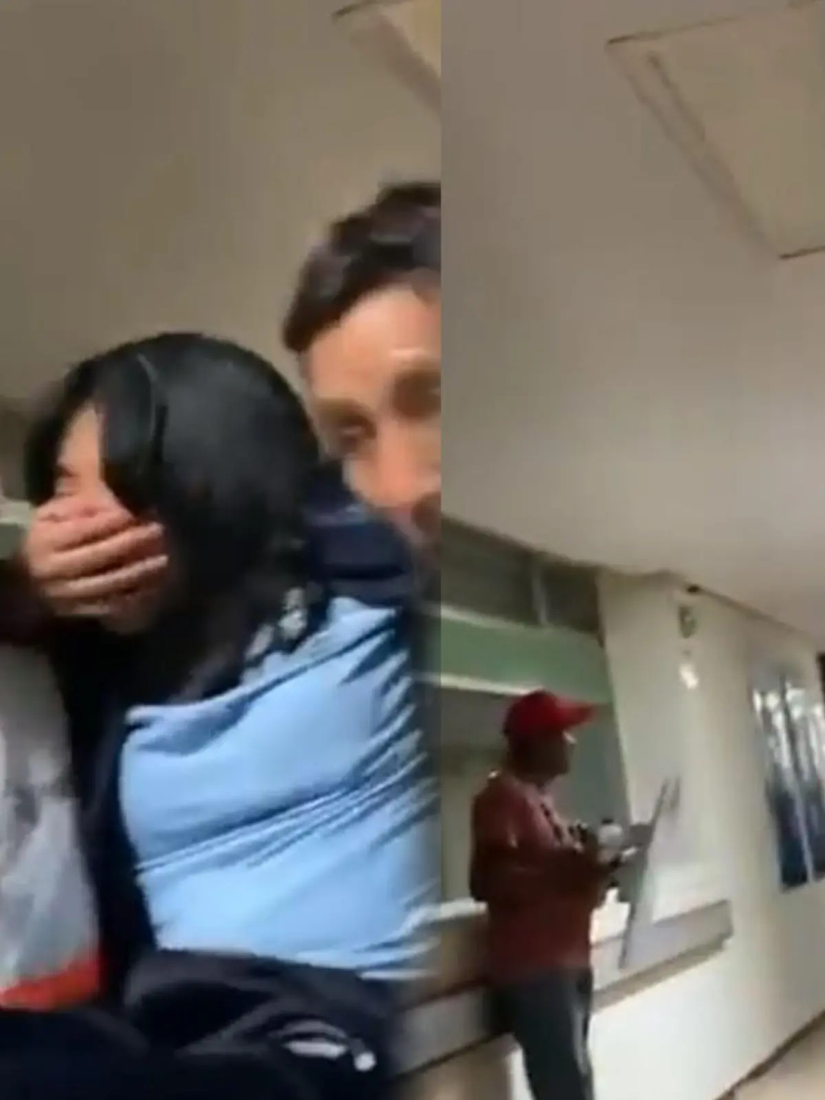 Schülerinnen und Schüler, die nach einem Vorfall von Massenvergiftung im südmexikanischen Chiapo nicht mehr eigenständig laufen können, werden zu den Krankenwagen getragen. Twitter-Video zeigen chaotische Szenen.
