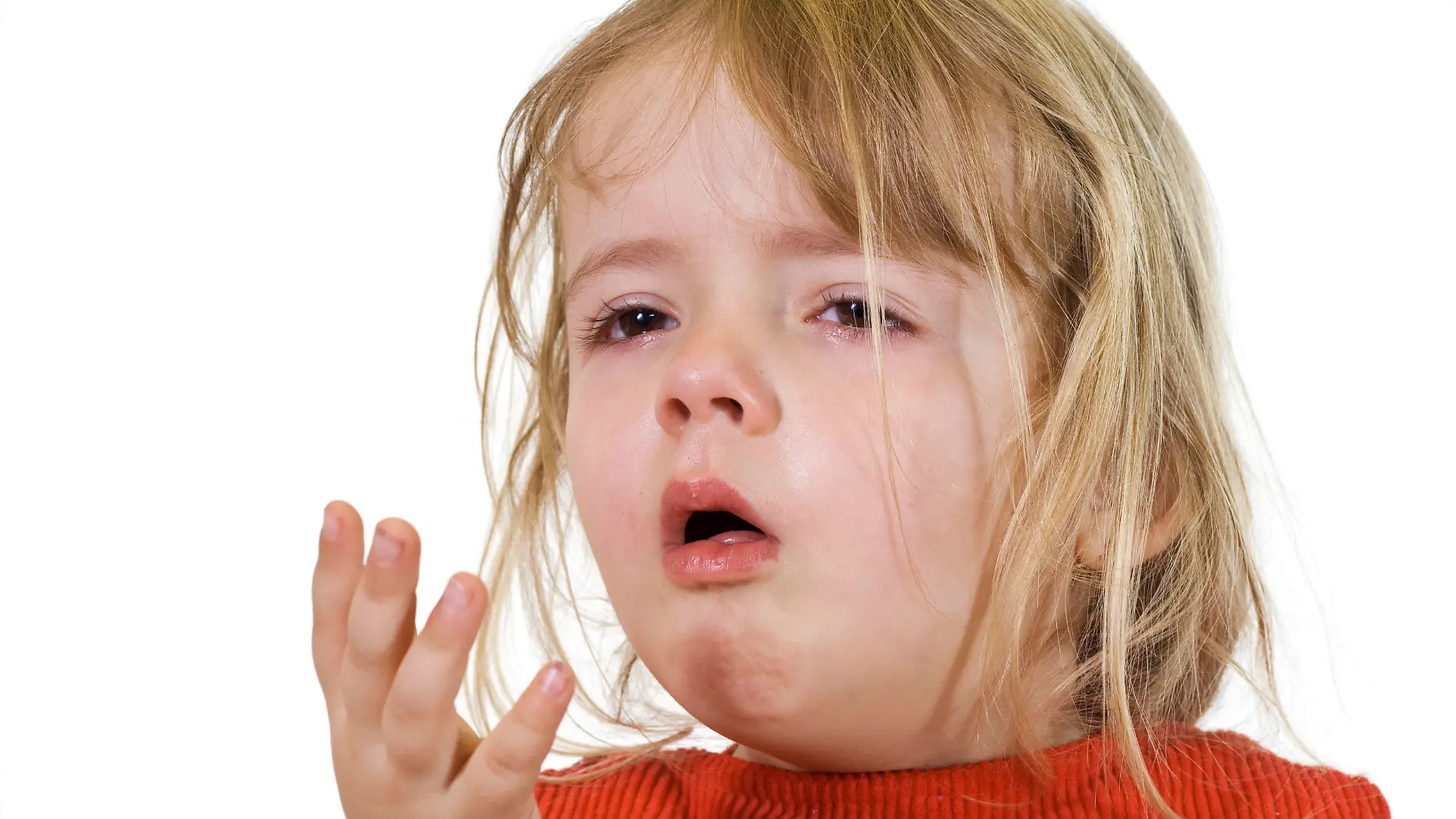 Little girl with the flu - isolated