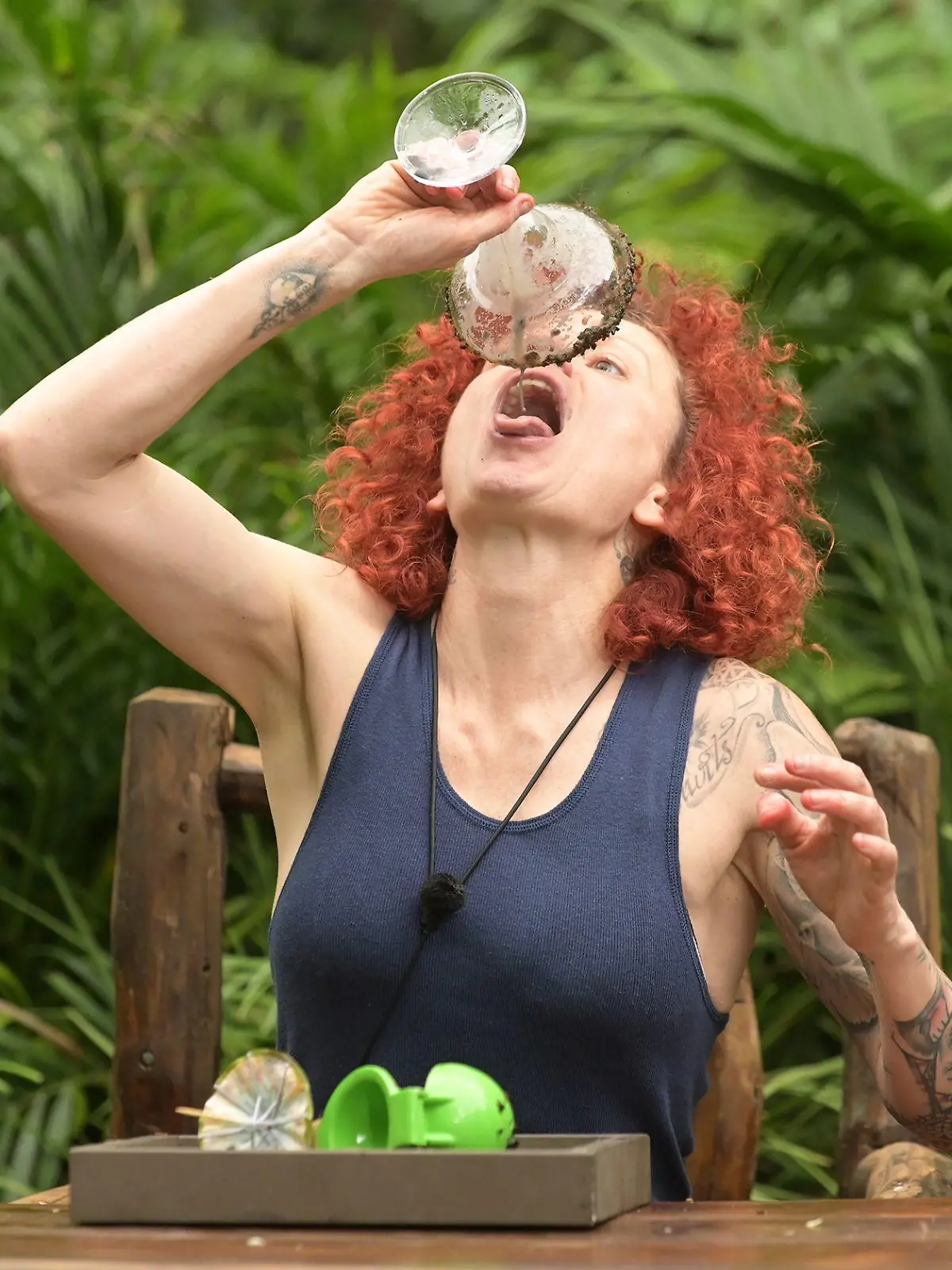 ACHTUNG: SPERRFRIST FÜR ALLE MEDIEN BIS ZUM SHOWENDE, SONNTAG, 4. FEBRUAR 2024, 24:00 UHR !!! Tag 17: Dschungelprüfung "Energy". Im nächsten Gang muss Lucy Diakovska Fisch-, Kamel-, Schweine- und Rinder-Augen in ein Glas auspressen und die Flüssigkeit trinken. Nach dem Pressen folgt das Süffeln: Sie erspielt einen weiteren Stern.

+++ Die Verwendung des sendungsbezogenen Materials ist nur mit dem Hinweis und Verlinkung auf RTL+ gestattet. +++