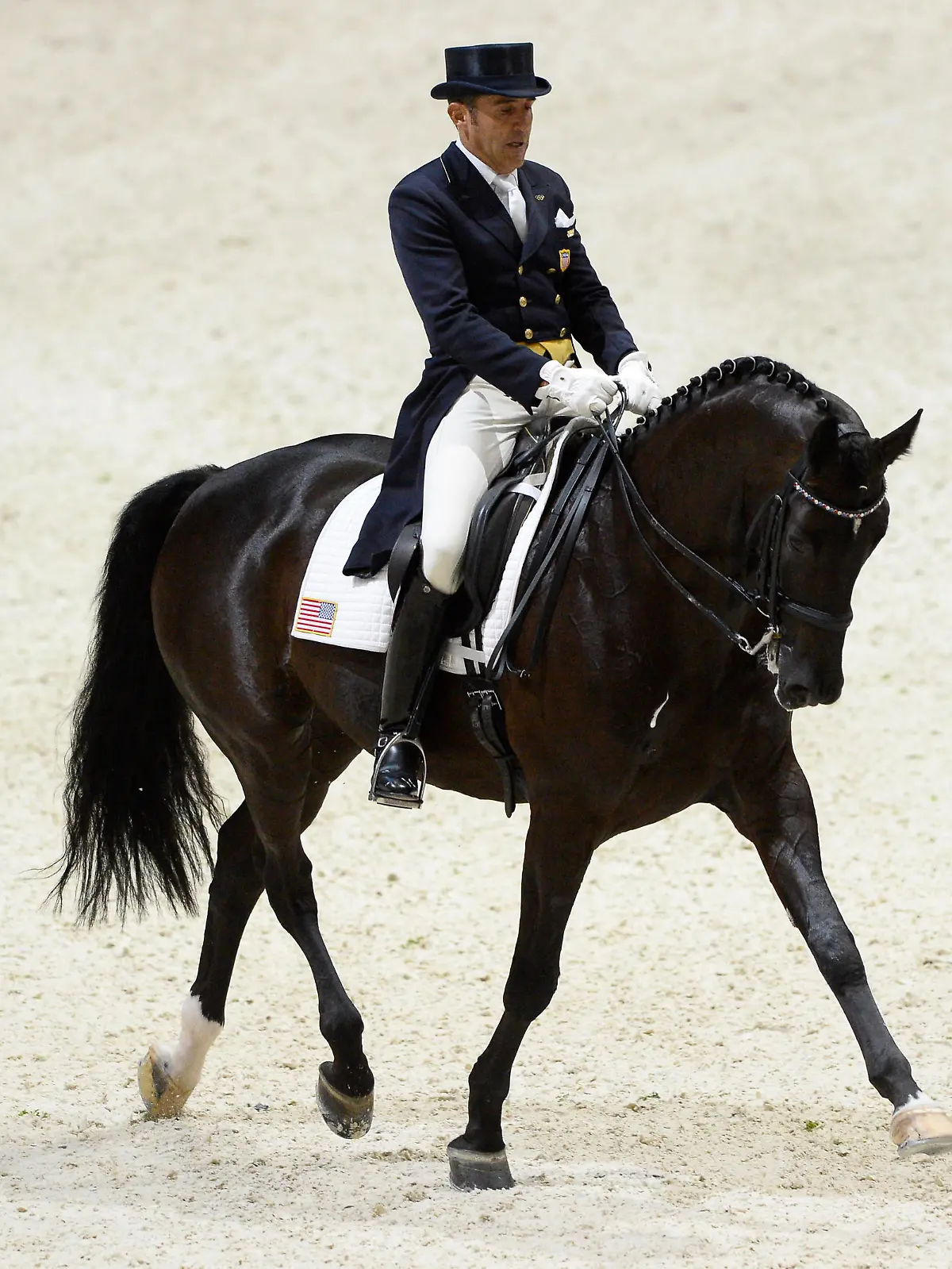 Cesar Parra of USA on Van The Man during the Reem Acra FEI World Cup Final II on April 20, 2014 at Eurexpo Hall in Lyon, France. Photo Christophe Bricot / DPPI