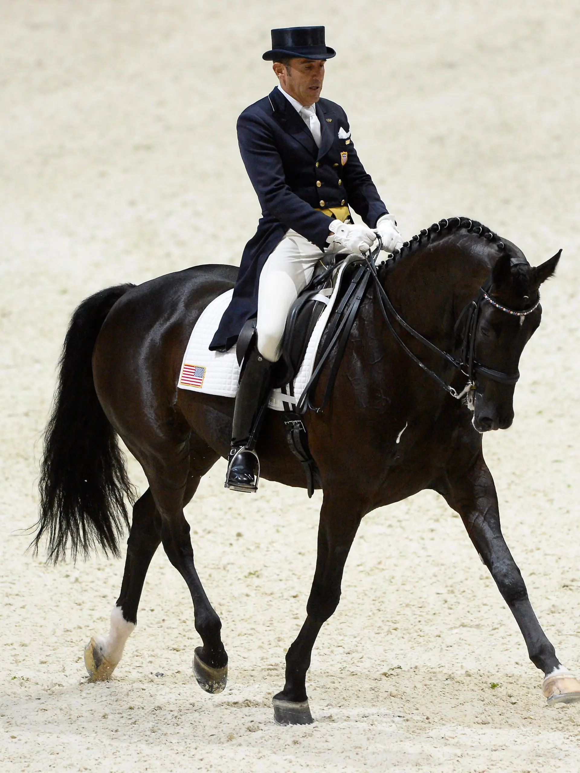 Cesar Parra of USA on Van The Man during the Reem Acra FEI World Cup Final II on April 20, 2014 at Eurexpo Hall in Lyon, France. Photo Christophe Bricot / DPPI