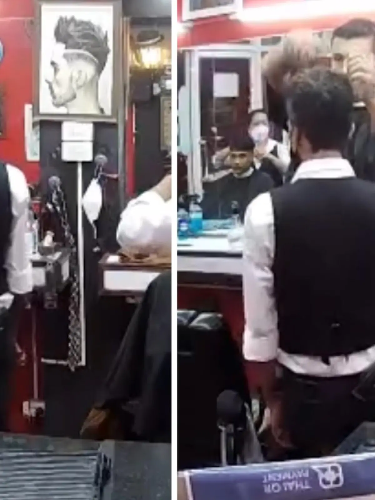 Beim Friseur in Thailand, rastet dieser Kunde plötzlich aus. Dann greift er zum Rasierer und schneidet dem Friseur einfach seinen Pony ab. 
Der Grund - er selbst ist unzufrieden mit seiner neuen Frise. Die ist ihm zu kurz geworden.