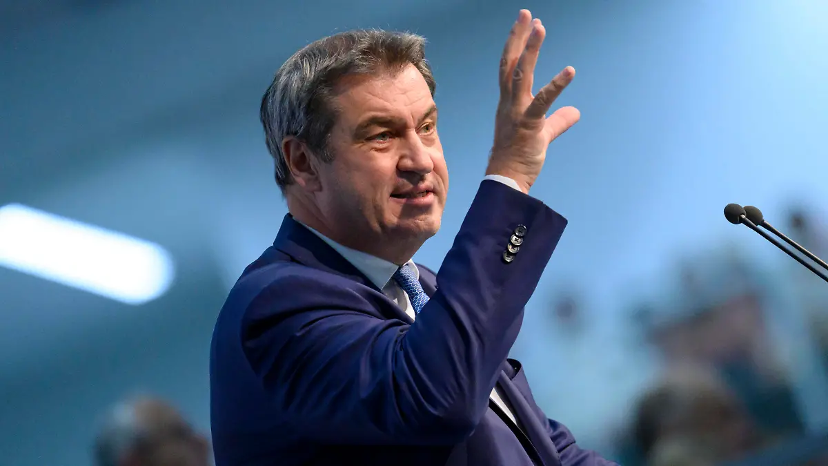 Bayerns Ministerpräsident Markus Söder CSU bei der Vereidigungsfeier von 1.500 neu eingestellte Polizistinnen und Polizisten in der Nürnberger Frankenhalle. Nürnberg, 29.07.2023 Bayern Deutschland *** Bavarias Prime Minister Markus Söder CSU at the swearing-in ceremony of 1 500 newly recruited police officers in Nurembergs Frankenhalle Nuremberg, 29 07 2023 Bavaria Germany Copyright: xDwixAnoraganingrumx