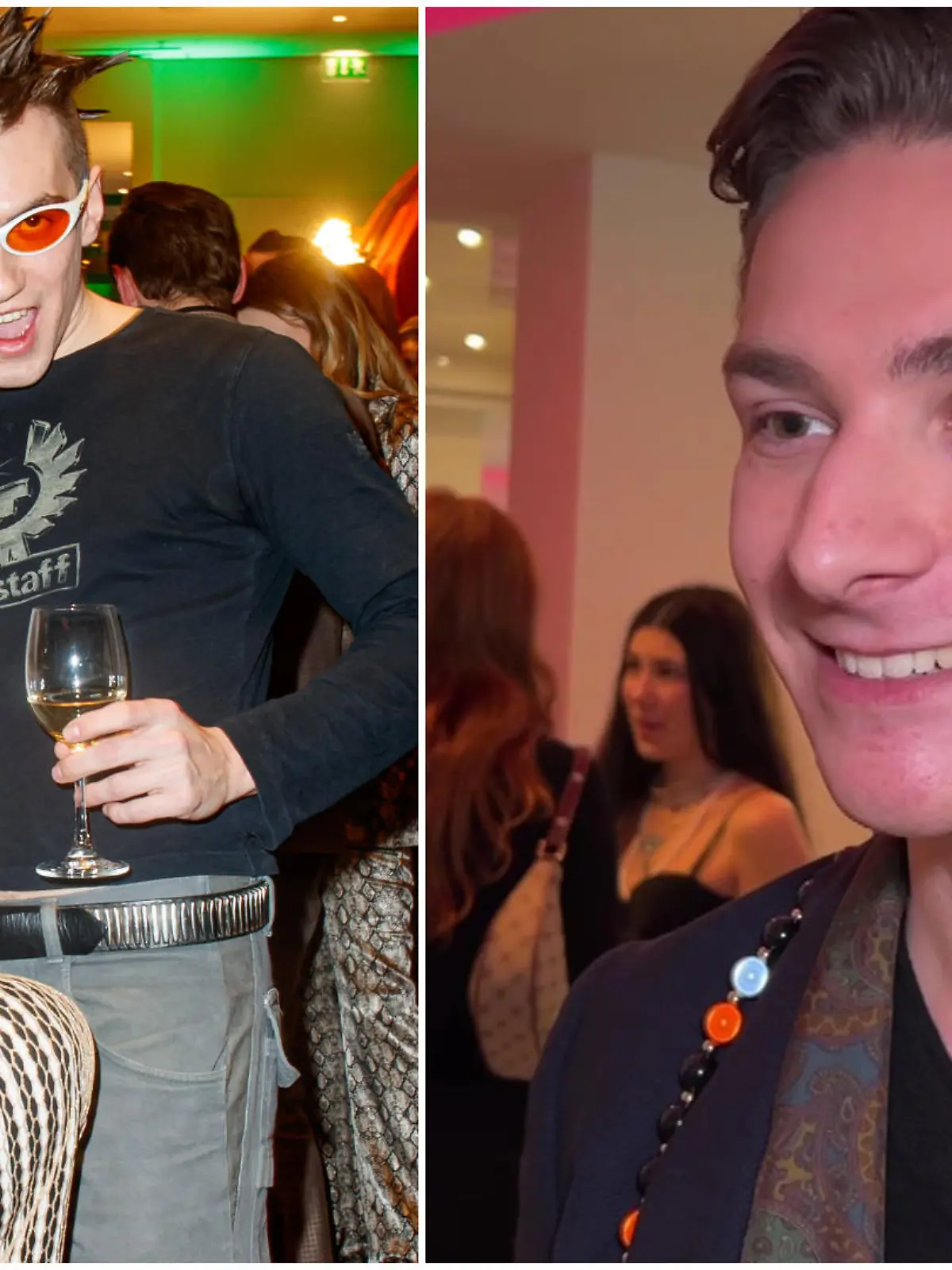 Claudia Obert und Rapper Arkan45 bei einer Party in Berlin. Max Suhr steht wenig später Rede und Antwort.