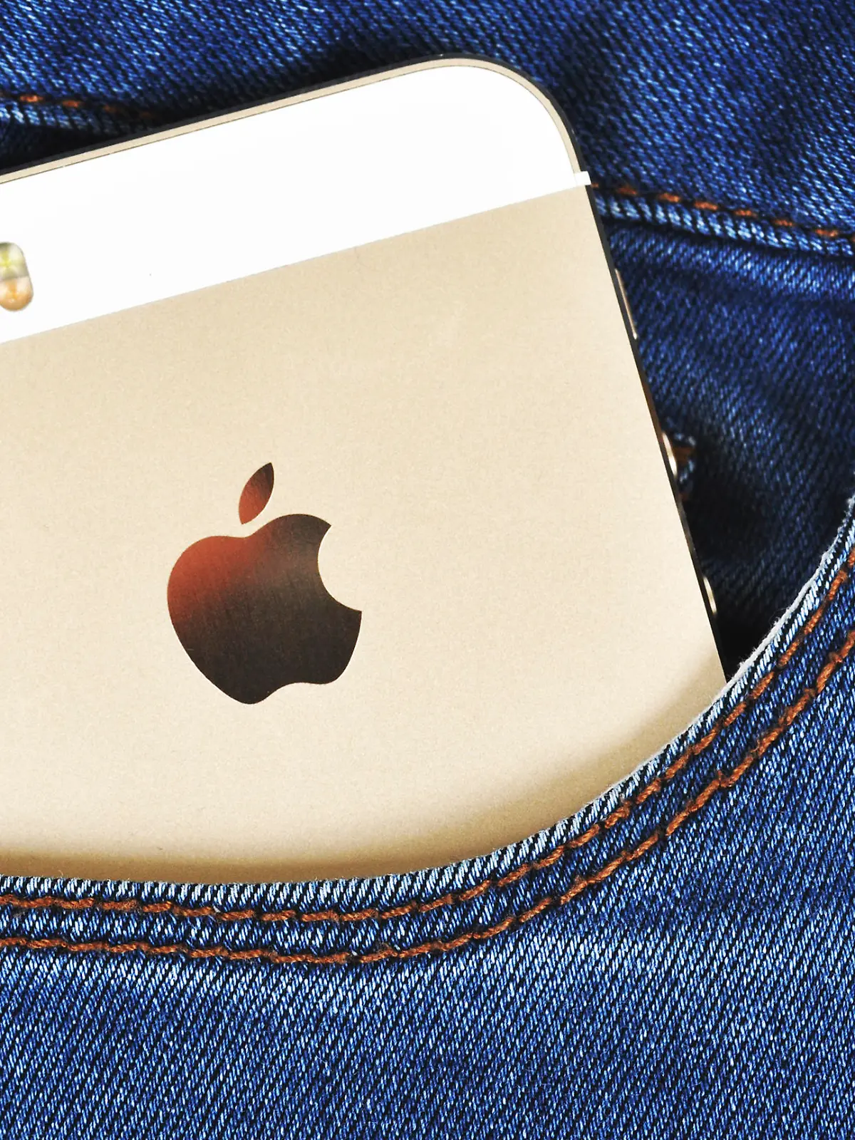 CHLUMCANY, CZECH REPUBLIC, MARCH 10, 2015: Apple iPhone 5s in a denim pocket