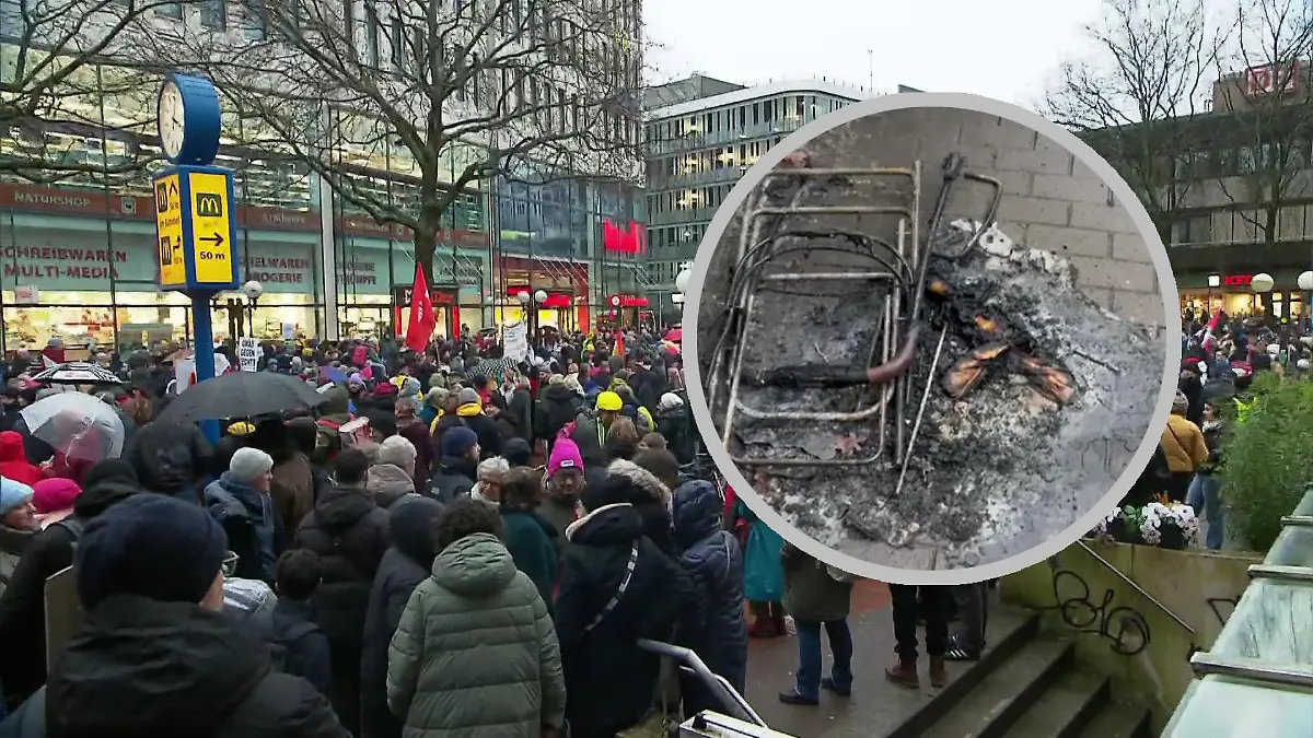 Rund 500 Menschen kommen am Freitag aus Solidarität für eine Ghanesin zusammen. Unter anderem wurde der Kinderwagen der Frau angezündet.