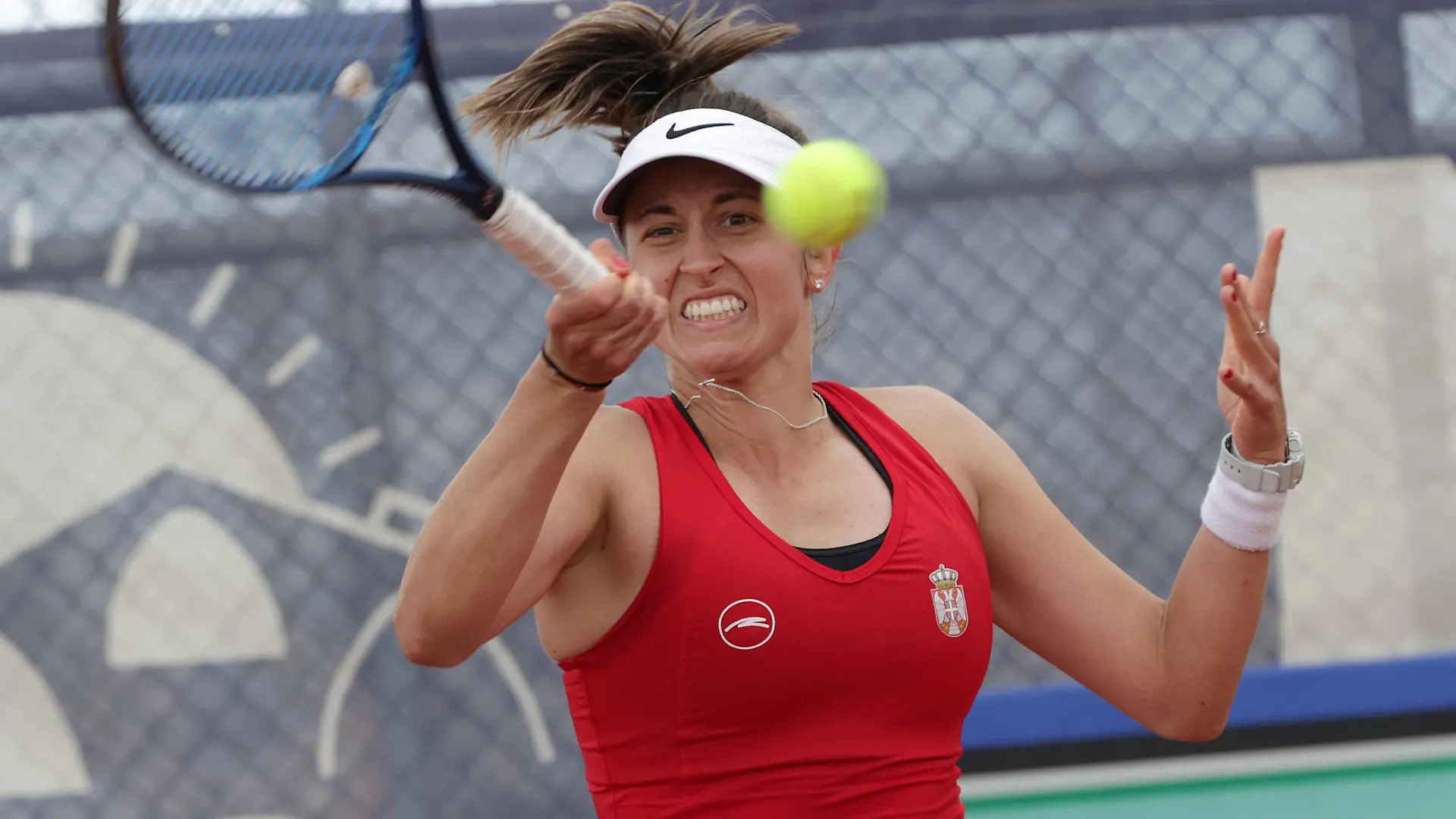 TENNIS - Billie Jean King Cup 2022 ANTALYA,TURKEY,11.APR.22 - TENNIS - Billie Jean King Cup, Europe/ Africa Group I. Image shows Dejana Radanovic SRB. PUBLICATIONxNOTxINxAUTxSUIxSWE GEPAxpictures/xWalterxLuger