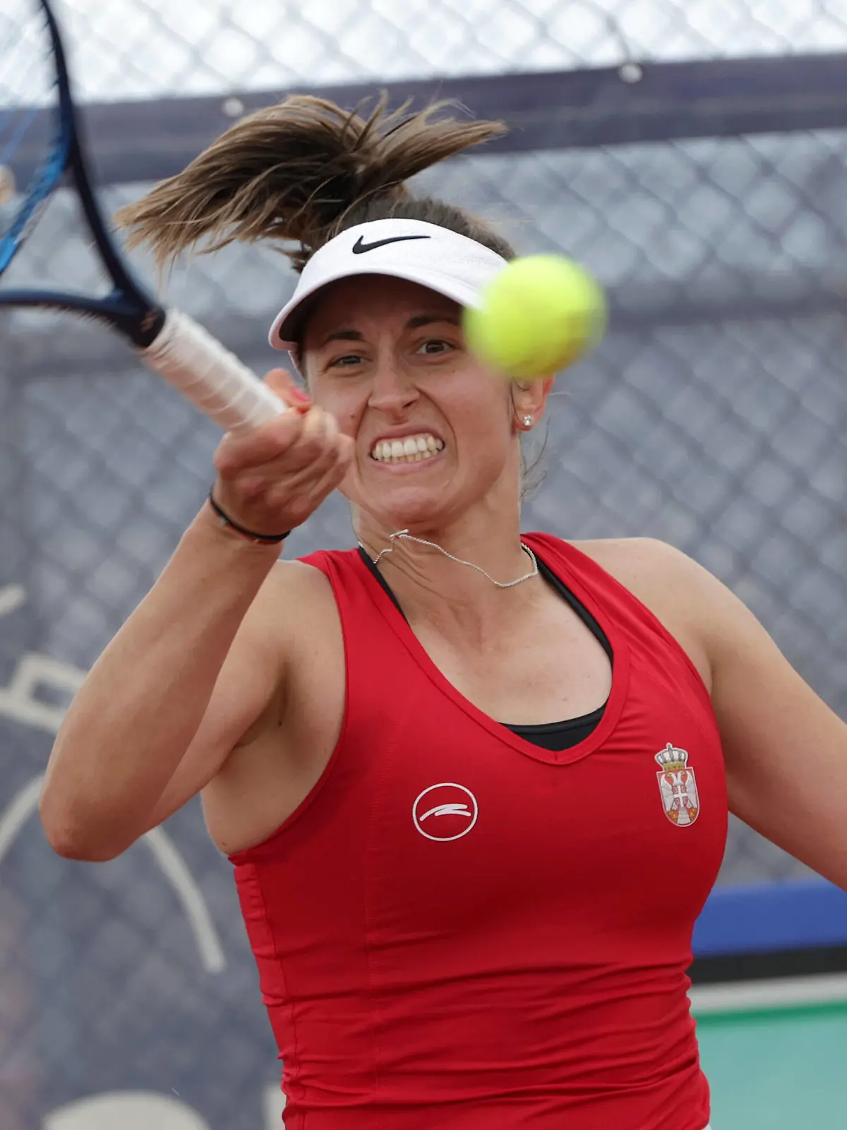 TENNIS - Billie Jean King Cup 2022 ANTALYA,TURKEY,11.APR.22 - TENNIS - Billie Jean King Cup, Europe/ Africa Group I. Image shows Dejana Radanovic SRB. PUBLICATIONxNOTxINxAUTxSUIxSWE GEPAxpictures/xWalterxLuger 