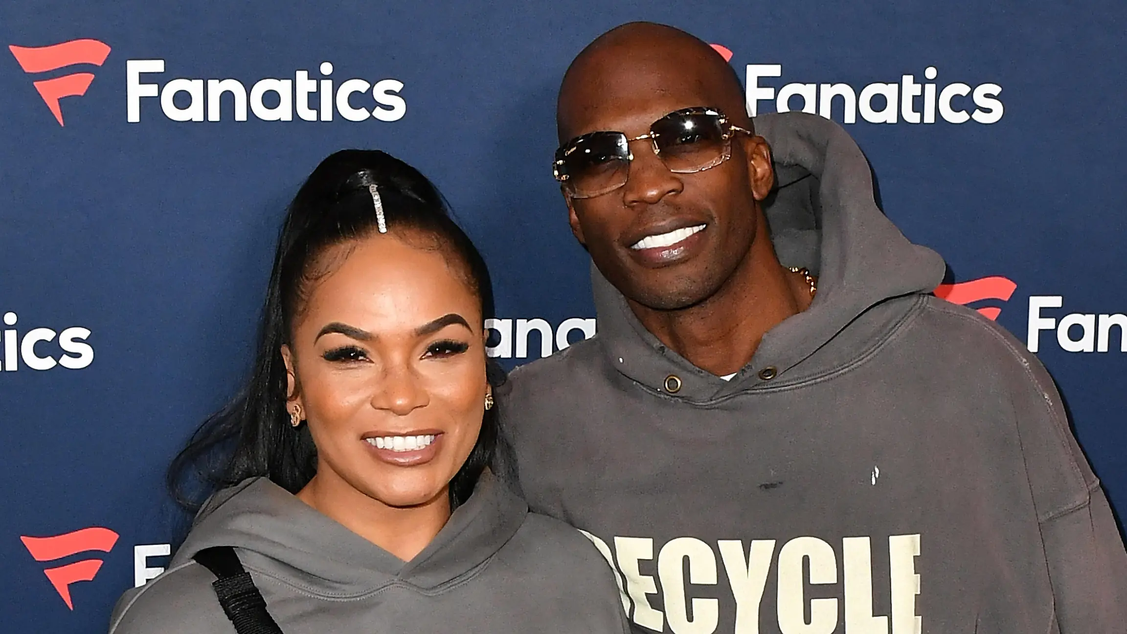 February 10, 2024, Las Vegas, Nv, USA: Sharelle Rosado, Chad Ochocinco Johnson attend Michael Rubin s Fanatics Super Bowl party at the Marquee Nightclub at The Cosmopolitan of Las Vegas on February 10, 2024 in Las Vegas, Nevada. Las Vegas USA - ZUMAs181 20240210_zea_s181_176 Copyright: xCxFlaniganx