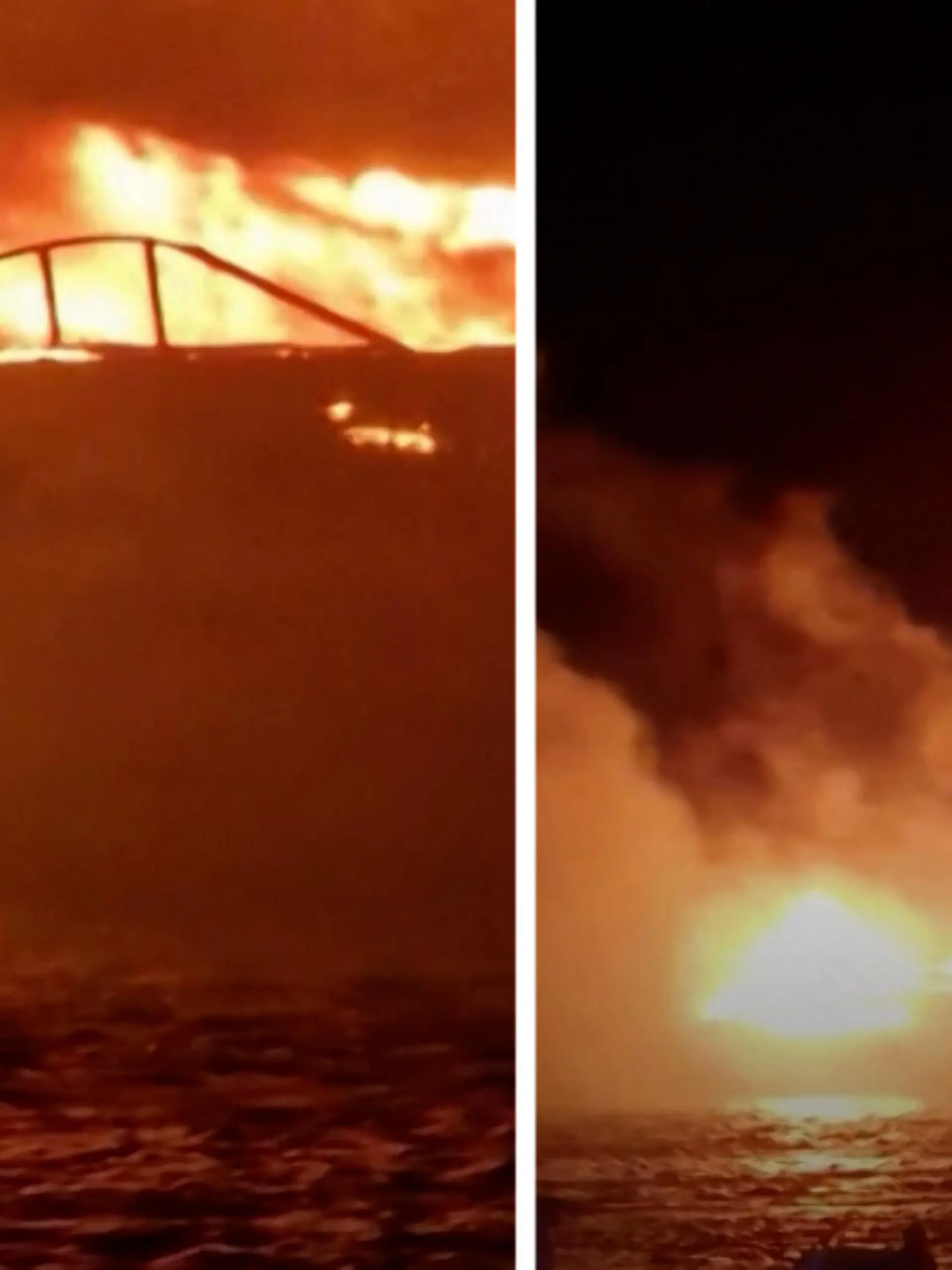 In der Nacht zum Samstag bricht plötzlich ein Feuer in der Italienischen Provinz Latina aus - und das mitten auf dem Wasser! Zum Glück wurde niemand verletzt. Die Ermittlungen dauern an.