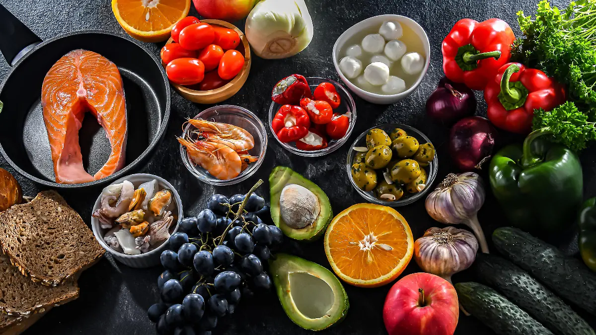 Food products representing the Mediterranean diet which may improve overall health status