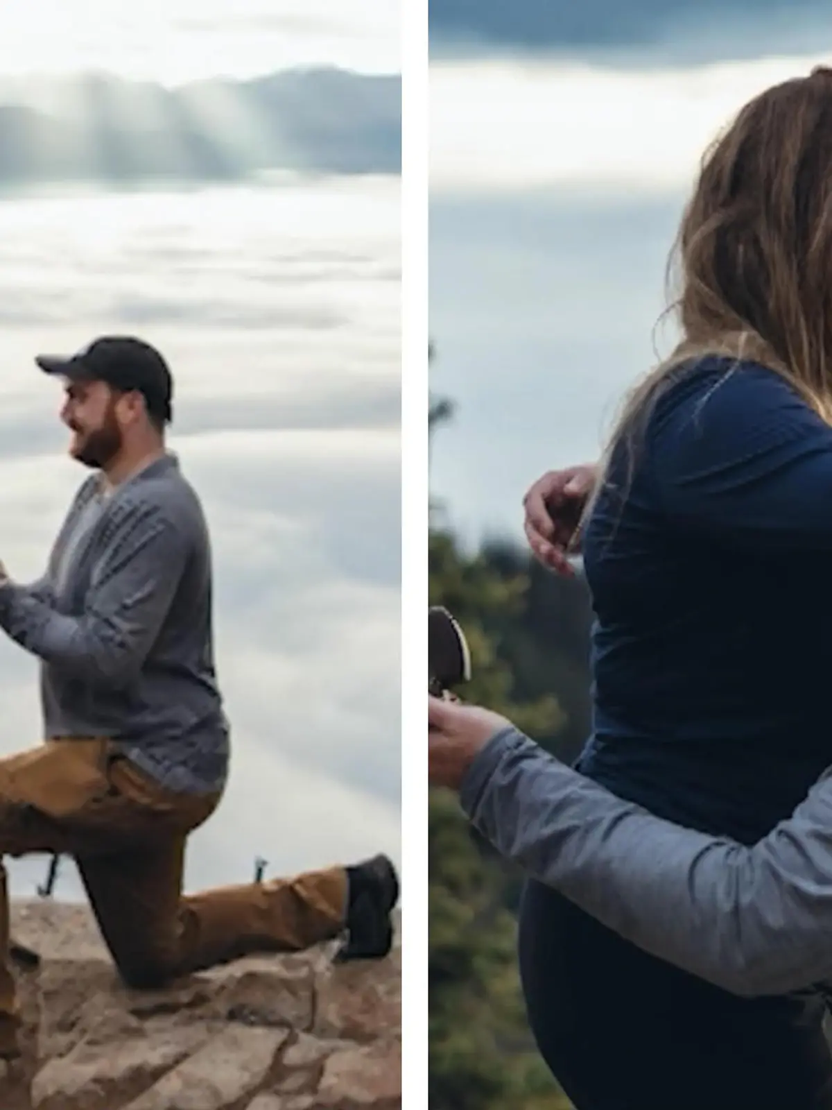 Nach einer Wandertour am frühen Morgen macht der Kanadier seiner Freundin Ally einen Heiratsantrag auf einem Berggipfel. Als wäre das nicht bereits schön genug: Brad weiht im Vorfeld einen Fotografen ein, der diese besonderen Momente des Paares auf seiner Kamera festhält. Die atemberaubenden Bilder seht ihr im Video!