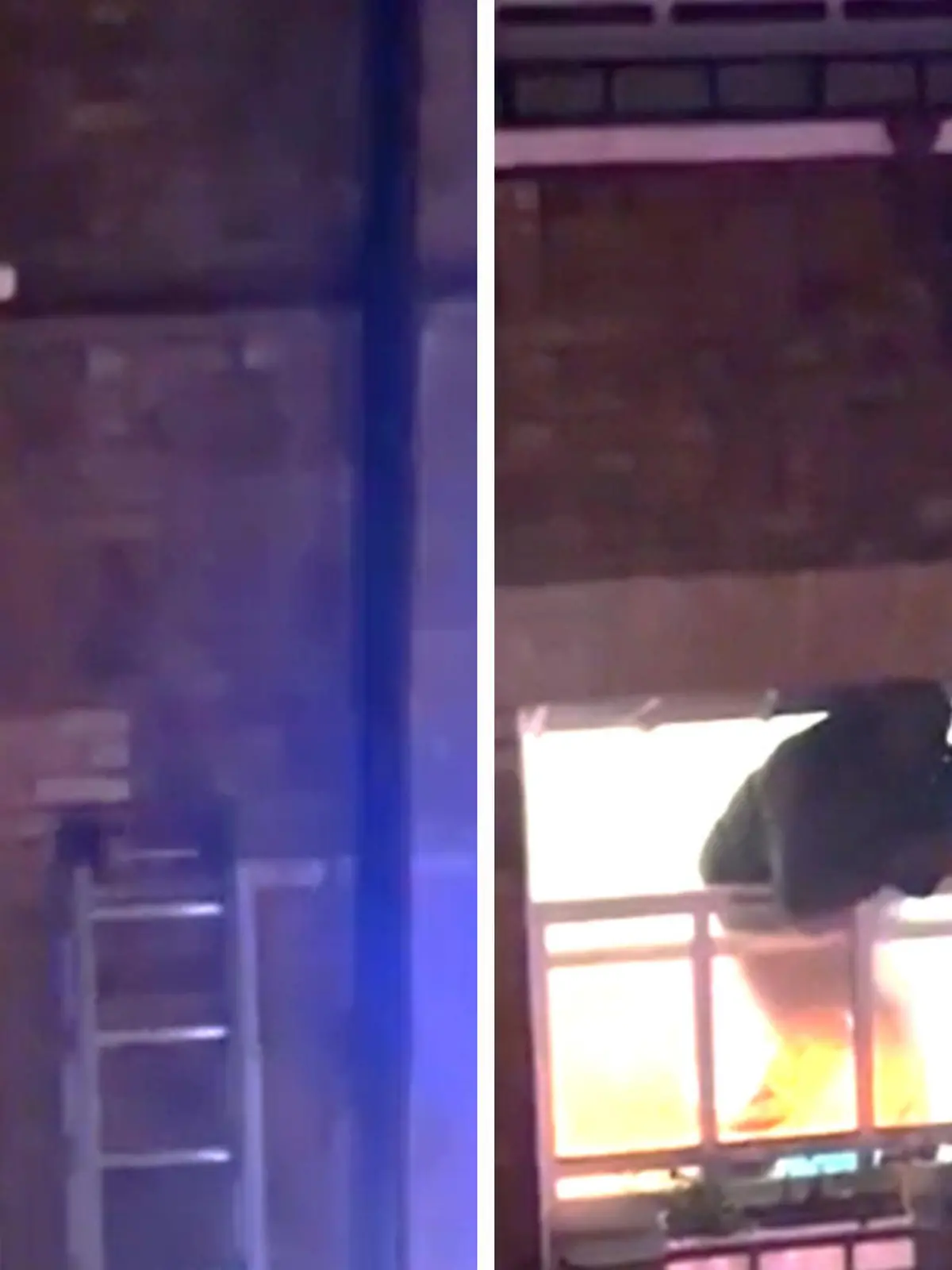 Ein Akku eines E-Bikes gerät in einem Haus in London in Brand. Da das Fahrrad den Ausgang nach draußen versperrt, versucht sich ein Bewohner aus dem Fenster zu retten. Während der Mann am Fensterbrett hängt, stützt ein Nachbar seine Füße. Zum Glück rückt die Feuerwehr an, um den Beiden zur Hilfe zu eilen.