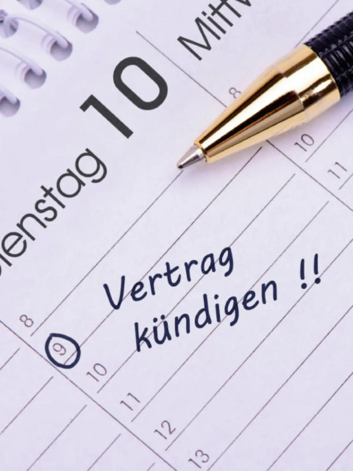 Reminder in einem Kalender: Vertrag kündigen!
