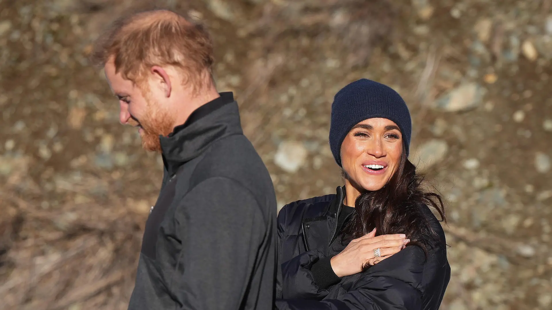 February 15, 2024, Whistler, Bc, CANADA: Prince Harry and Meghan Markle, the Duke and Duchess of Sussex, walk together after Harry slid down the track on a skeleton sled a second time while attending an Invictus Games training camp, in Whistler, B.C., Thursday, Feb. 15, 2024. Invictus Games Vancouver Whistler 2025 is scheduled to take place from Feb. 8 to 16, 2025 and will for the first time feature winter sports. (Credit Image: © Darryl Dyck/The Canadian Press via ZUMA Press)